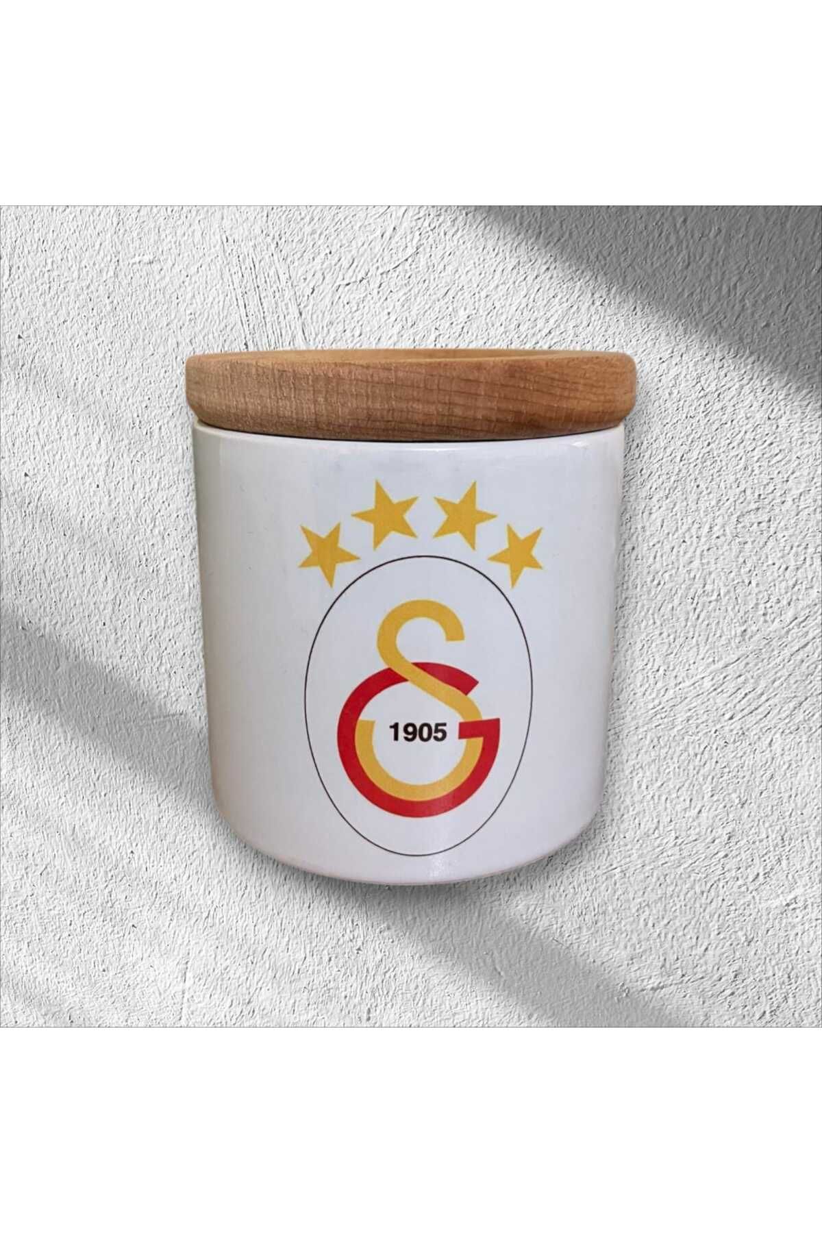 "galatasaray" Baskılı Seramik Ahşap Kapaklı Kalemlik