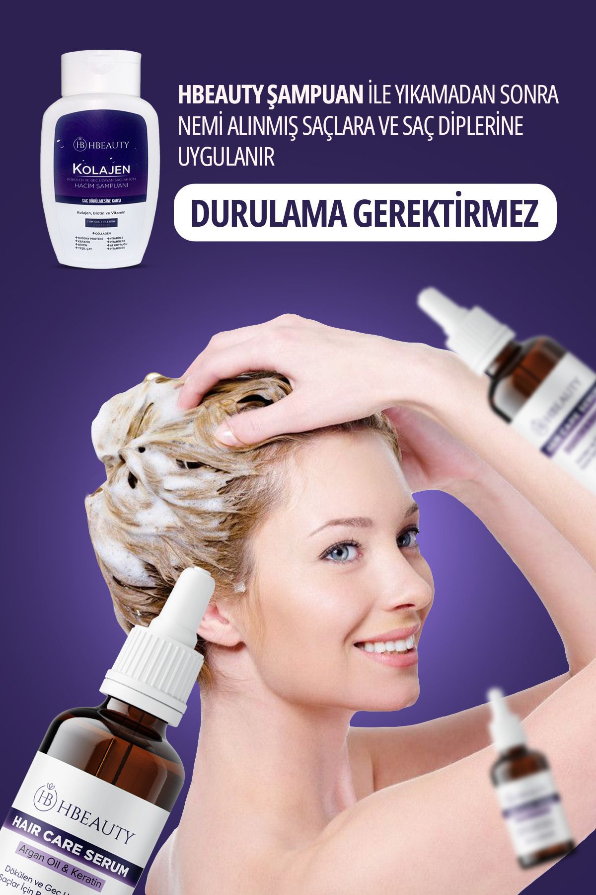 HBEAUTYHızlı Saç UzatmaSerumu Argan Ve Kerati...