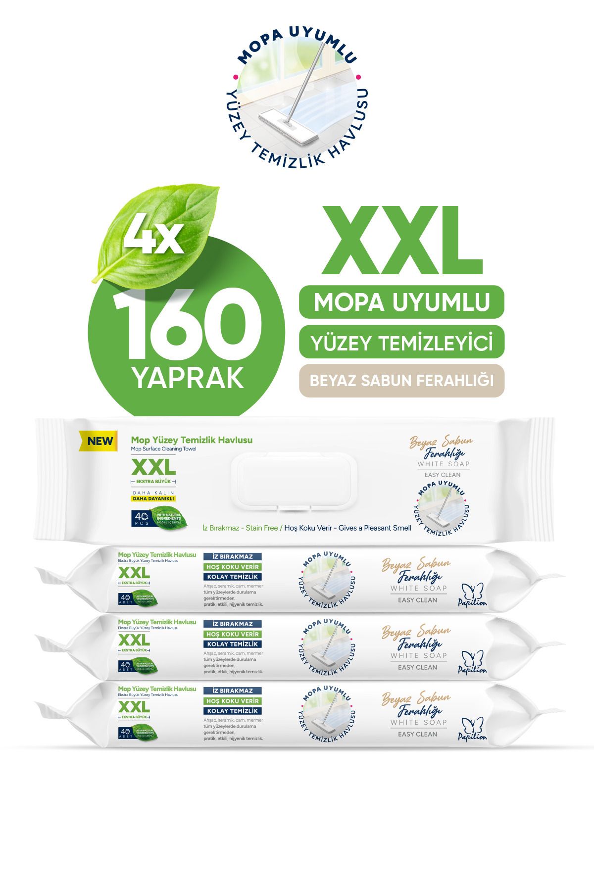 PapilionEasy Clean Xxl BeyazSabun Katkılı Nat...