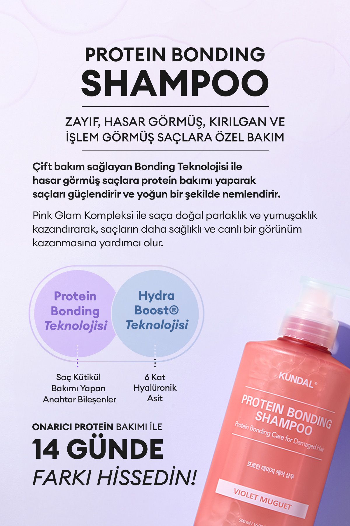 Yoğun Onarıcı Ve Isı Koruyucu Bakım Şampuanı Protein Bonding Shampoo 500ml (VİOLET MUGUET)