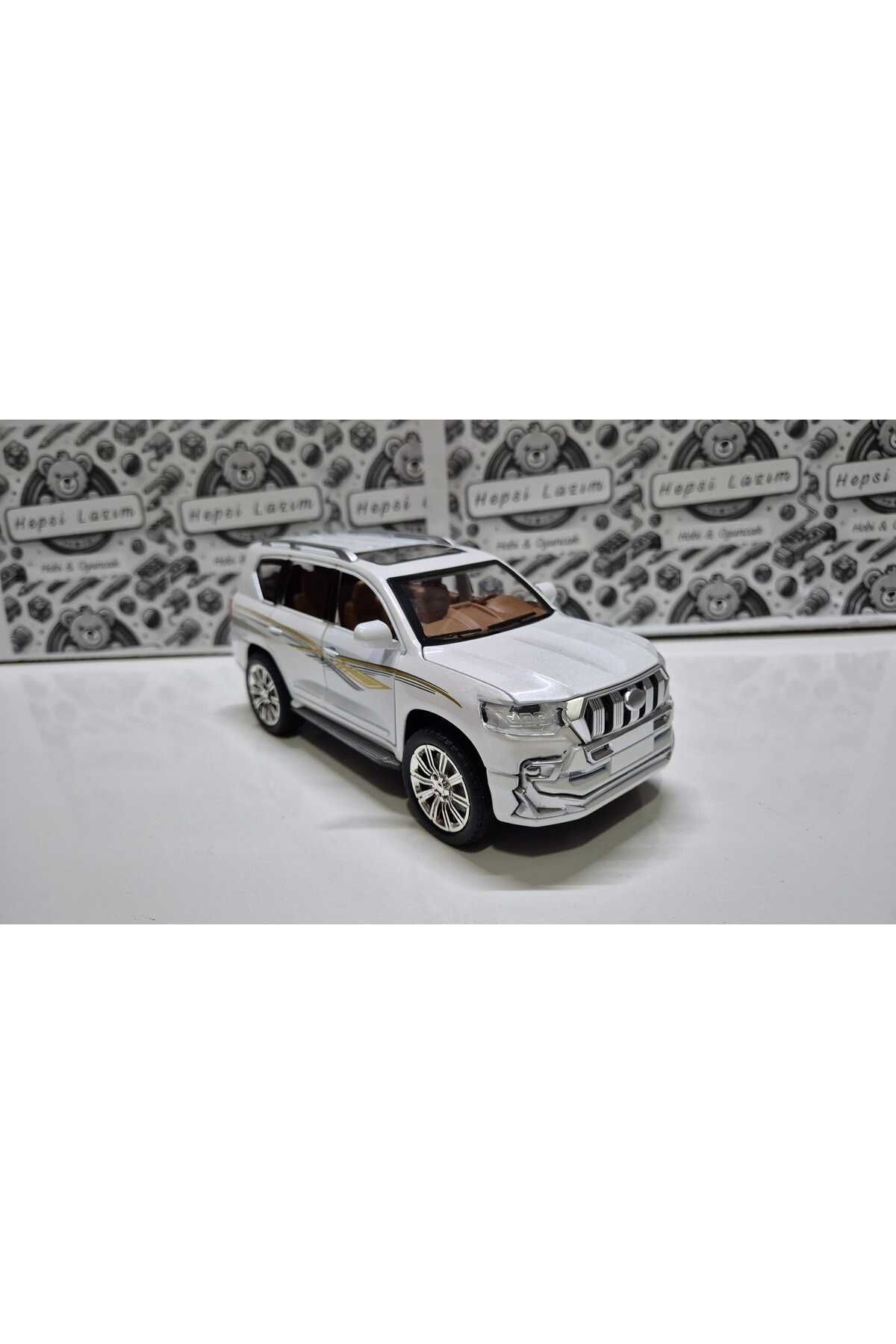 Diecast Model Araç Metal Oyuncak Araba Toyota Land Cruiser Prado 20 Cm Jeep-far Stop Işık-seslı