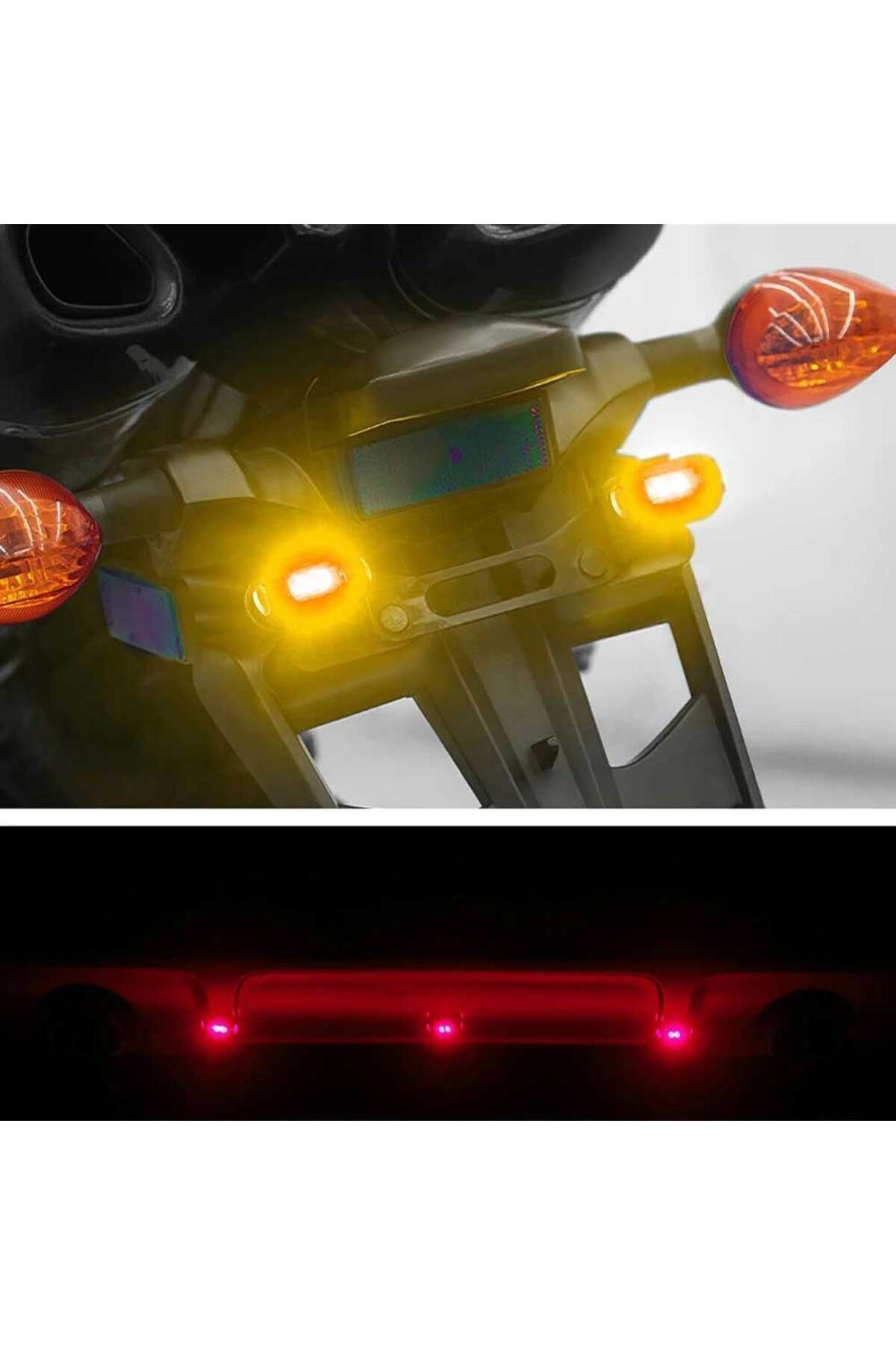 Kumandalı Çakar Mini Şarjlı Motorsiklet 2 Adet Işık Rgb Led Flaşör Araba Drone Su Geçirmez