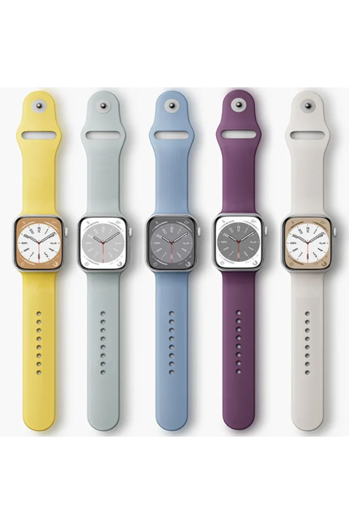 Apple Watch Uyumlu 38/40/41mm Seri 1/2/3/4/5/6/se/7/8/9 Ve 42mm Seri 10 Silikon Kordon No01 38