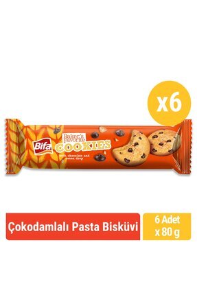Baker's Favorite Sütlü Çikolata Ve Kakaolu Damlalı Pasta Bisküvi 80 gr X 6 Adet Image 0