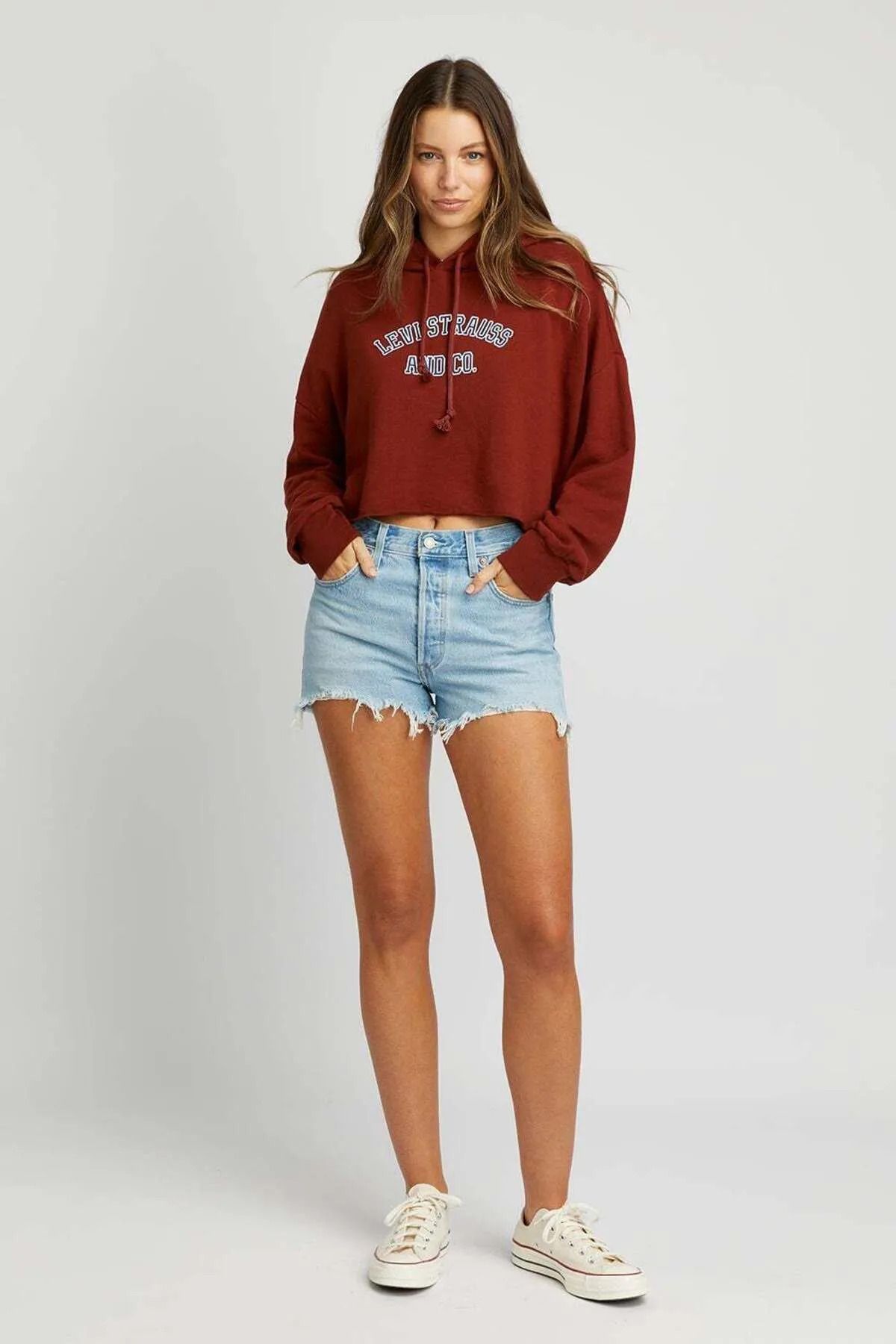 Levi's Klasik Yaka BordoKadın Sweatshirt