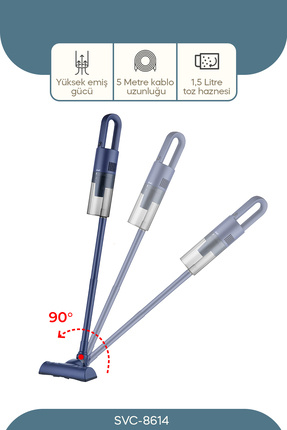 SVC-8614 Elektrikli Dik Süpürge – Yüksek Emiş Gücü, Hafif ve Pratik Kullanım Image 0