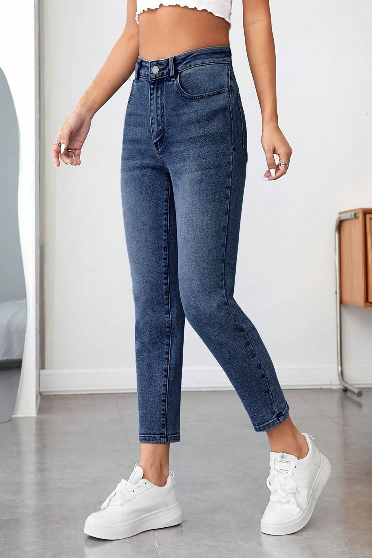 CEDY DENIM Mom Fit JeanYüksek Bel Boyfriend K...