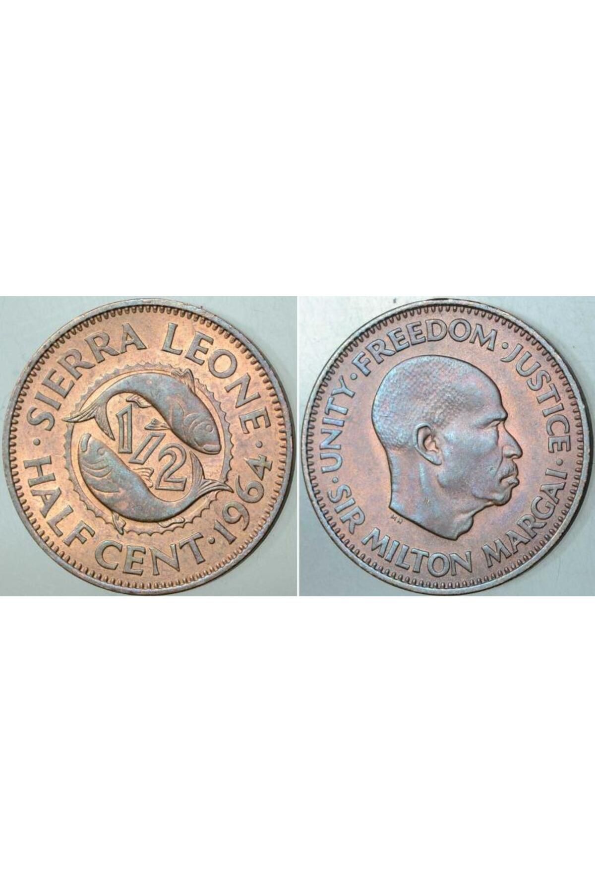 BanknotingSİERRA LEONA 1/2CENT 1964 HALF CENT...