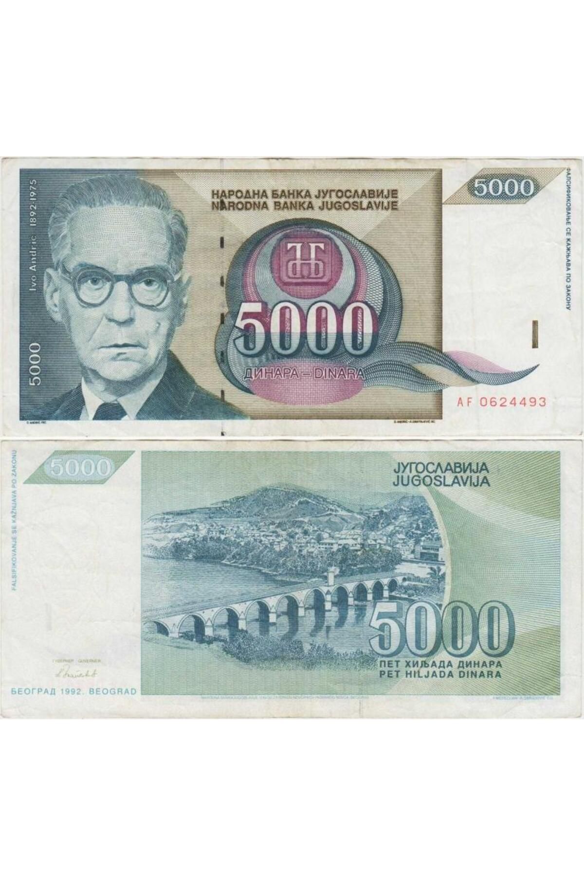 BanknotingYUGOSLAVYA 5000DİNAR 1992 ÇOK ÇOK T...