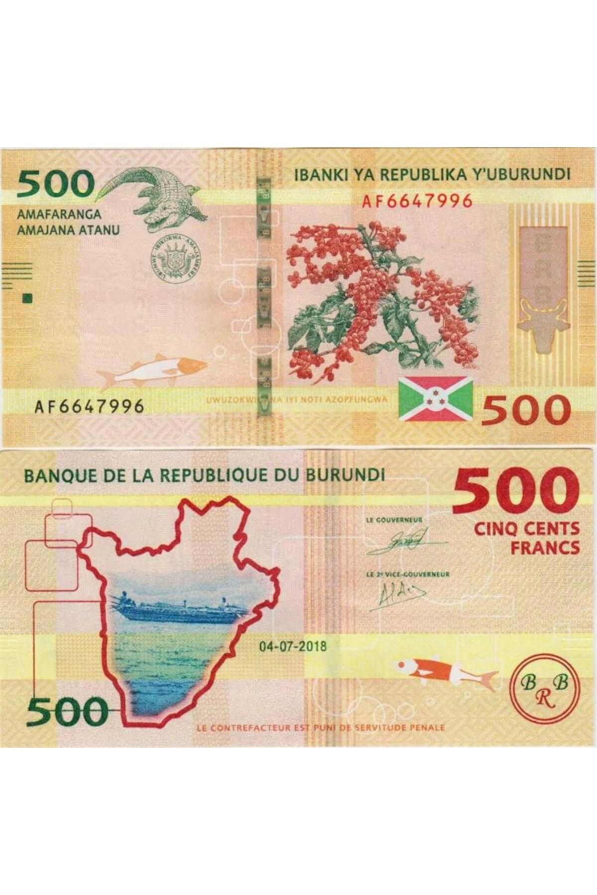 BanknotingBURUNDİ 500 FRANK2018 ÇİL KONDİSYON...