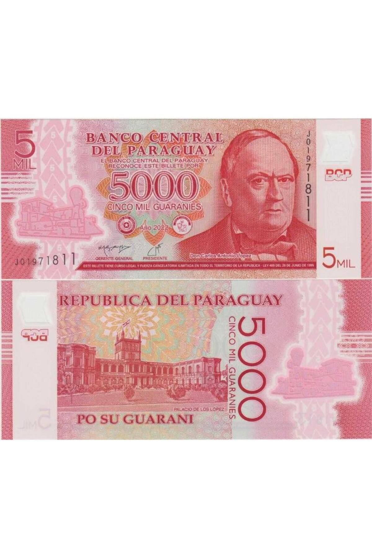 BanknotingPARAGUAY 5000GUARANİ 2022 POLYMER P...