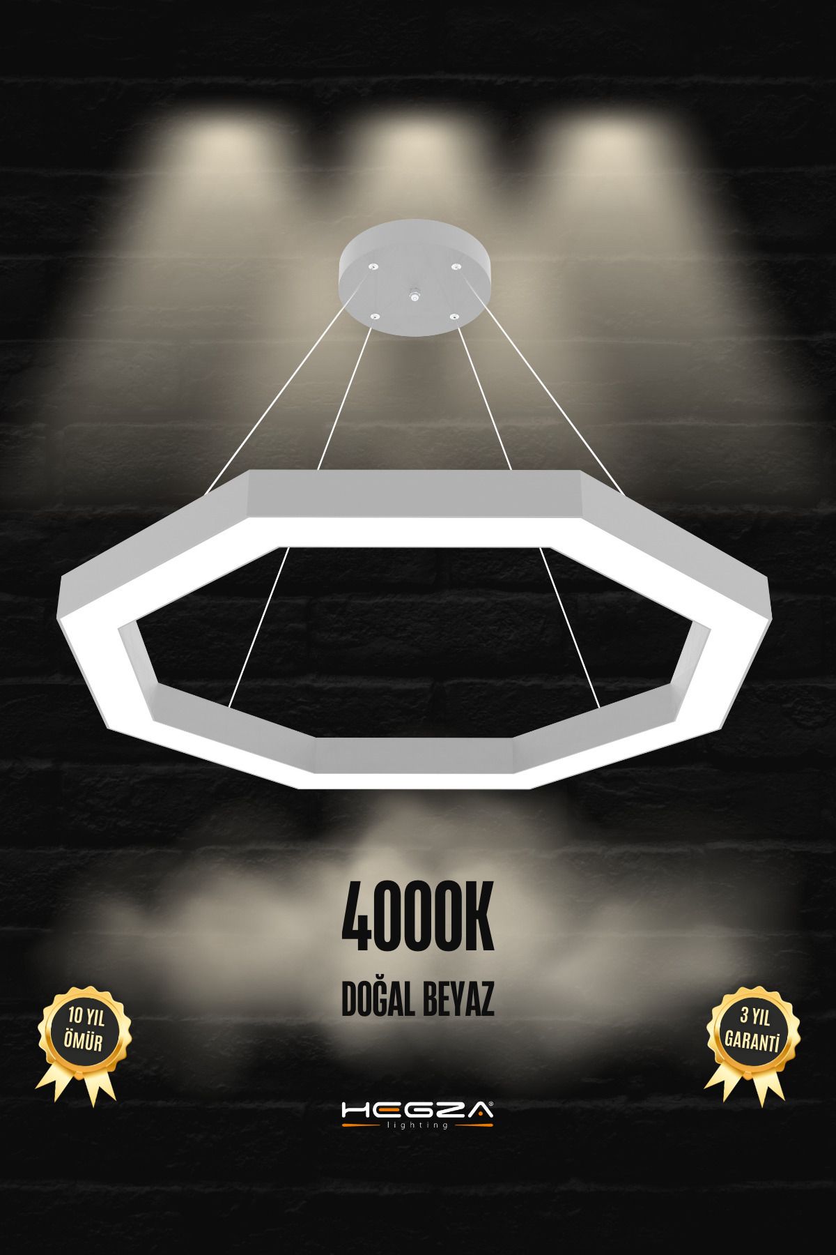 Hegza Lighting Octagon ( GriKasa, Doğal Beyaz...