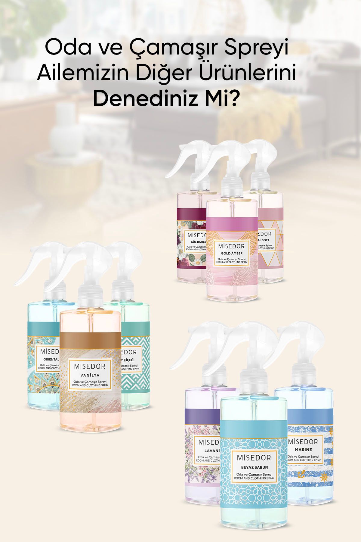 2 Li Set Vanilya Oda Kokusu Ve Çamaşır Spreyi 330 ml