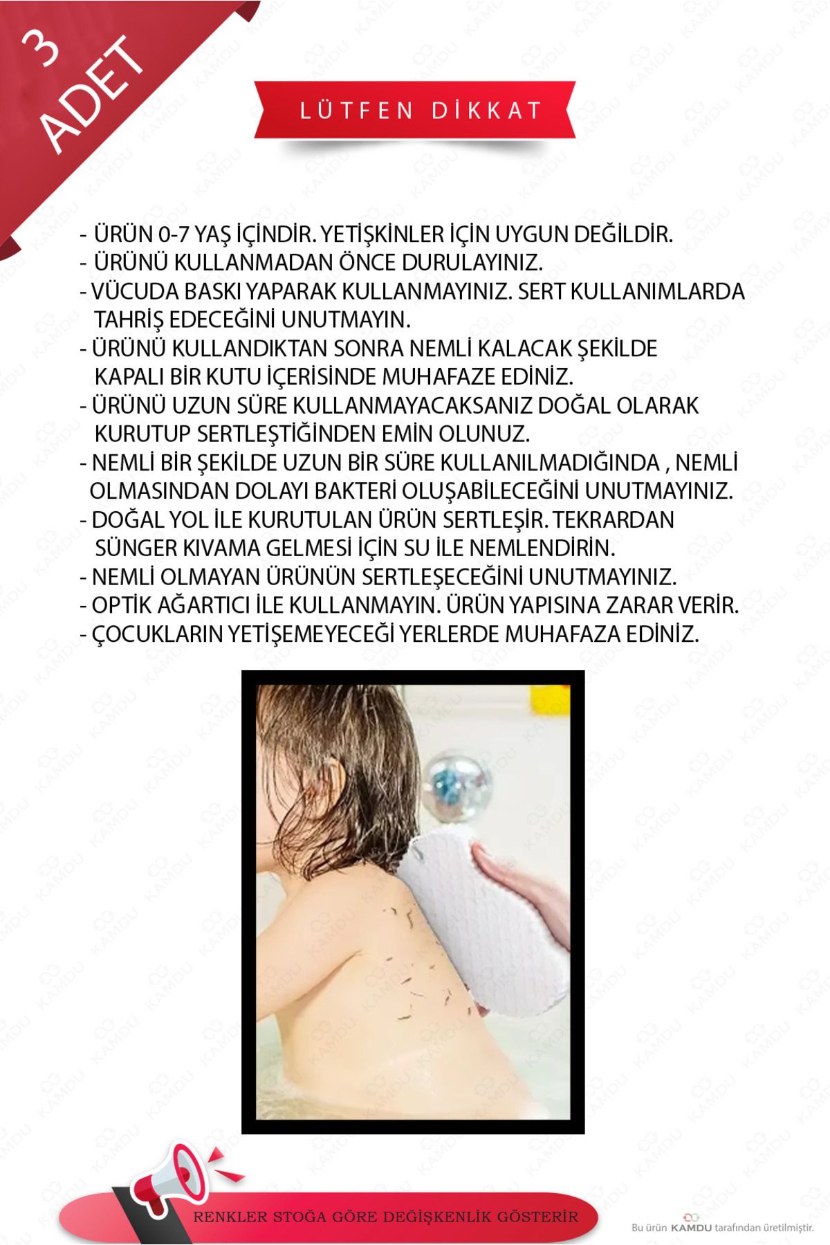 3 Adet Bebek Yıkama Süngeri, Yumuşak Doku Duş Süngeri, Banyo Süngeri