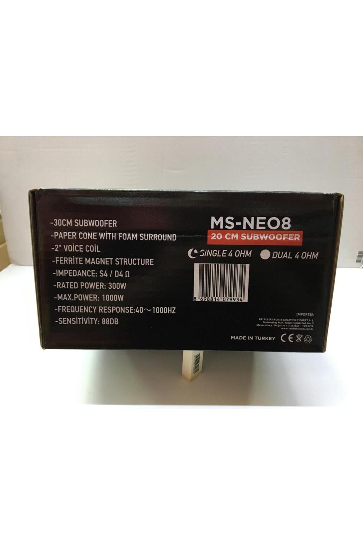 Ms-neo8 20cm Subwoofer 1000wat 300rms Kabinli