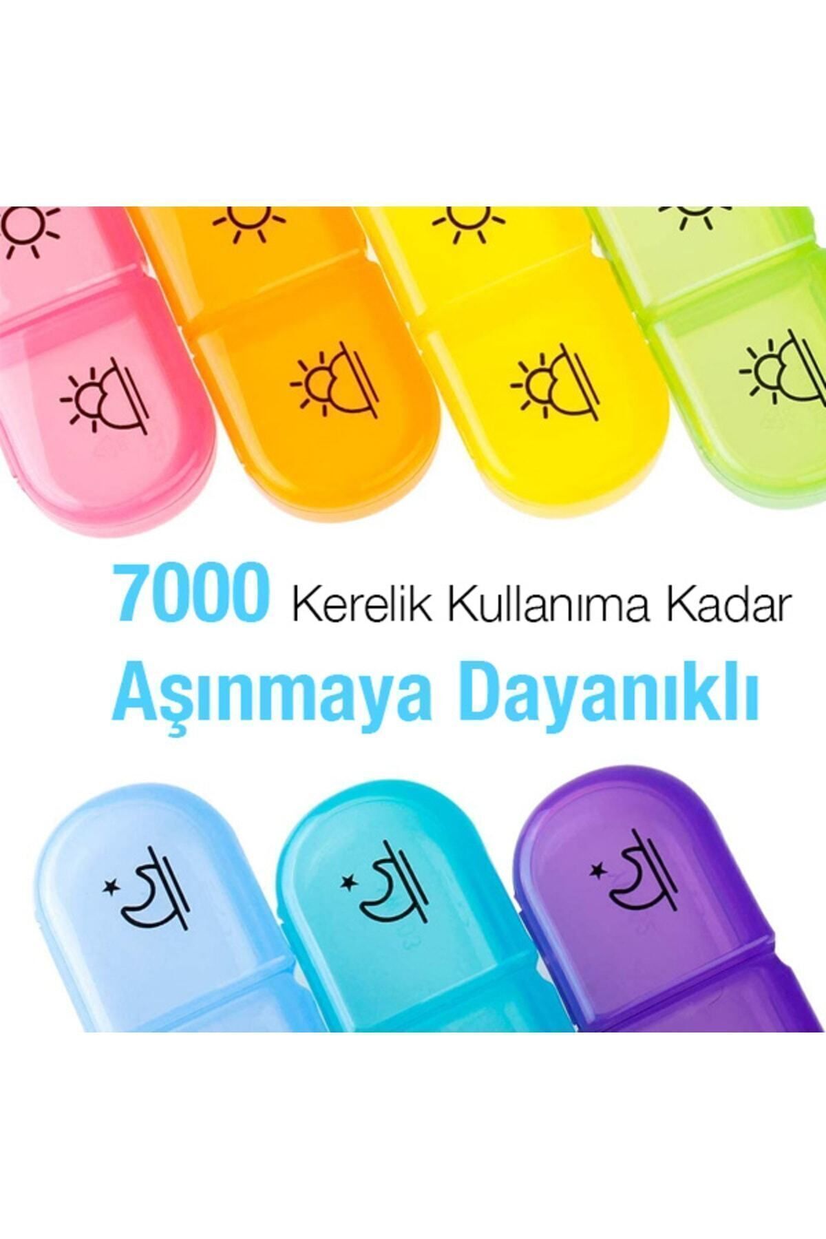 Haftalık Hap İlaç Vitamin Saklama Kutusu Kabı Taşınabilir 7 Günlük 21 Bölmeli