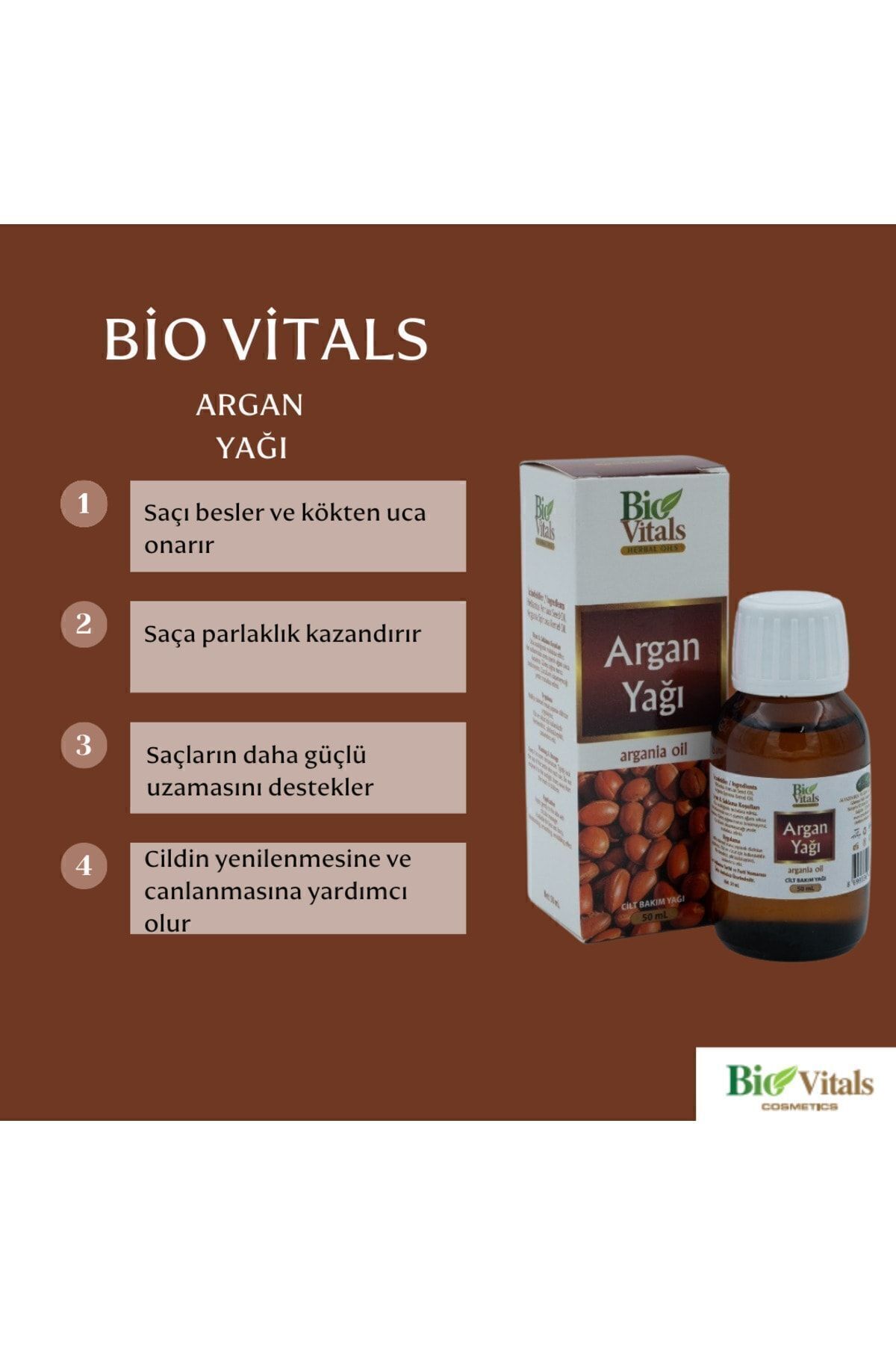 Saç Dökülmesini Azaltan Ve Besleyen Argan Yağı 50 Ml