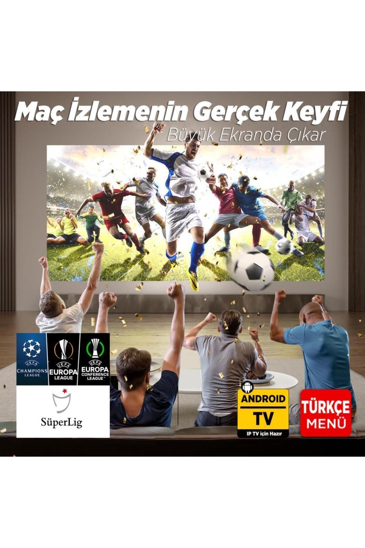 Leisure L470A Android TV 1080P Destekli Projeksiyon Cihazı +Auto Focus+Auto Keystone+6G WiFi+