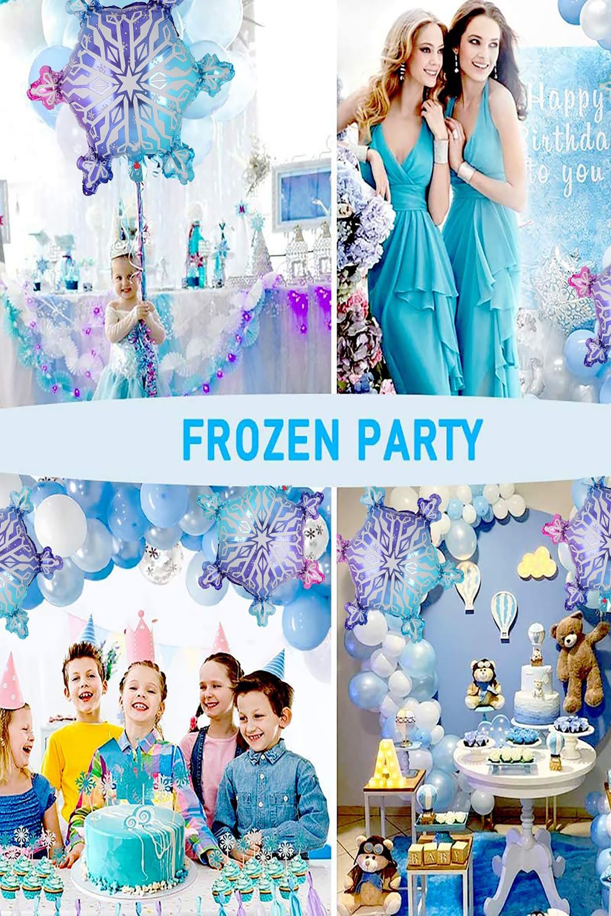 1 Adet Yılbaşı Kar Tanesi Folyo Balon 64x55cm Elsa Frozen Konspet Kartanesi Yeni Yıl Balon