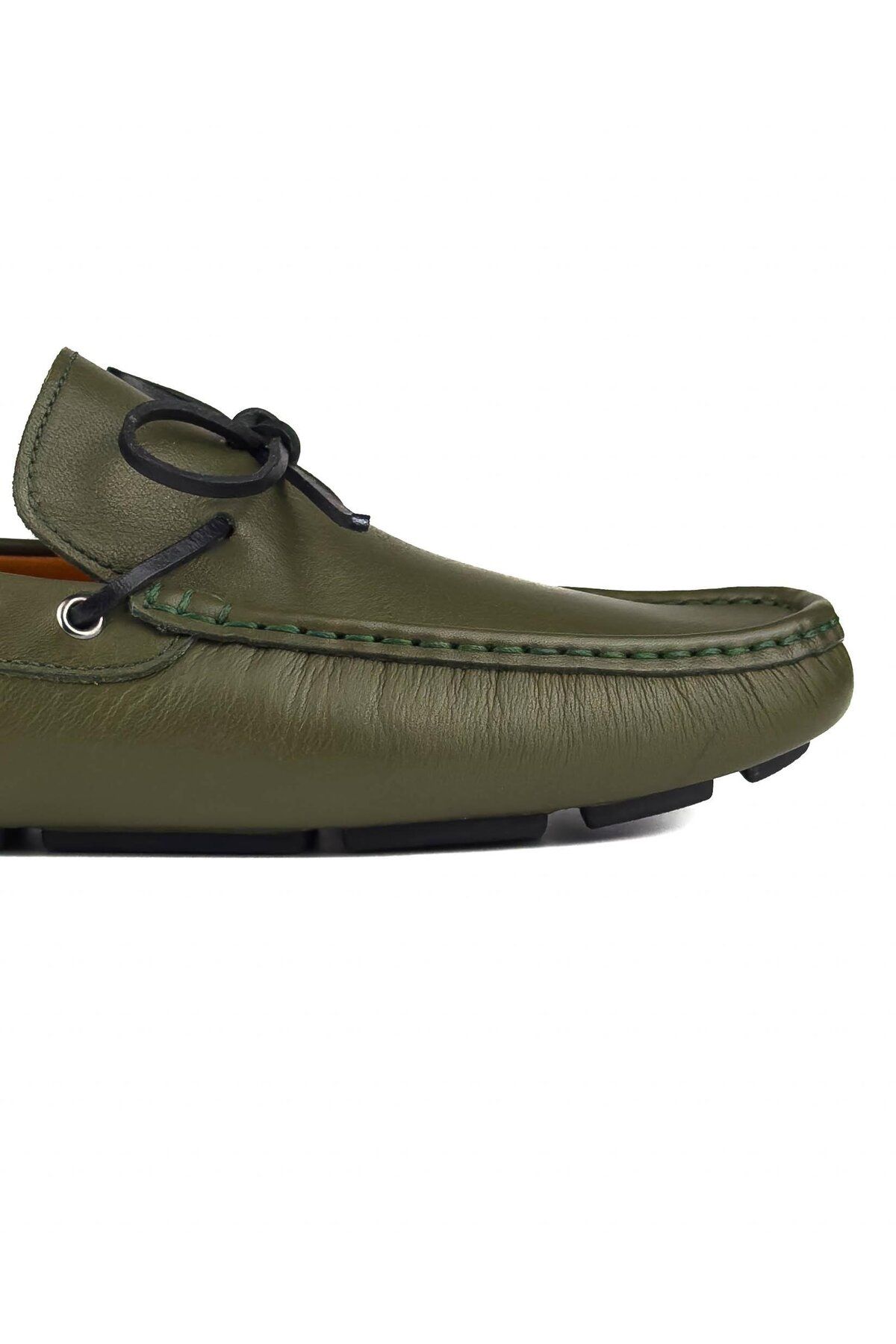 Yeşil Hakiki Deri Erkek Loafer Ayakkabı F0014121YD