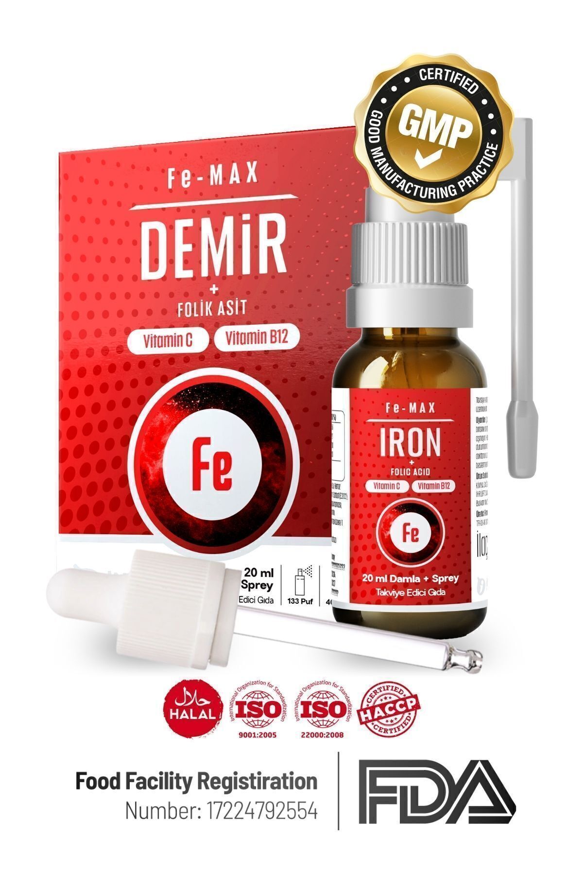 Fe-max (FE FOLİC-ACİD B12 VİTAMİN C) Demir Damla Ve Sprey Formunda