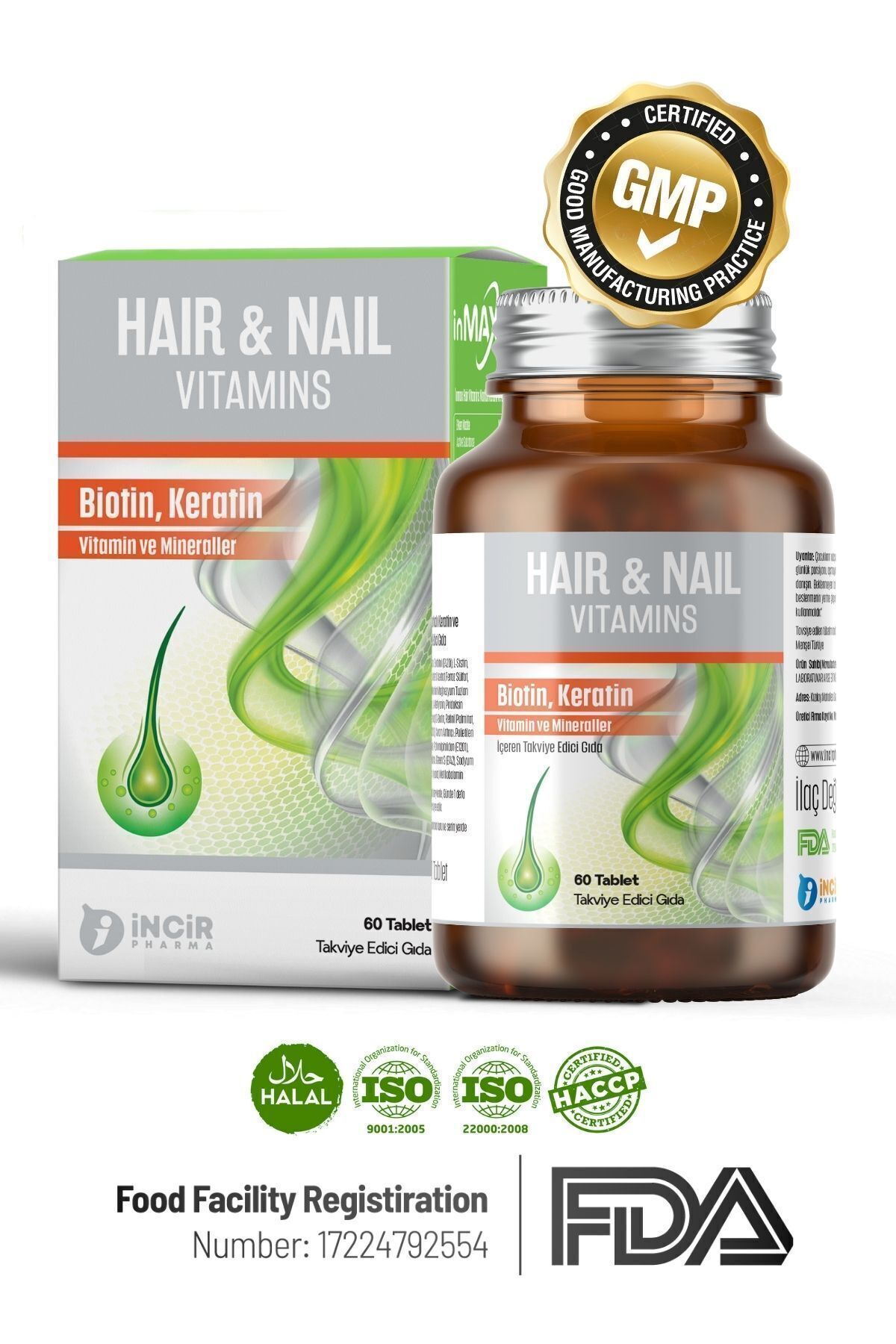 Hair & Nail Vitamin (SAÇ, TIRNAK, CİLT) Besleyici Canlandırıcı, Saç Dökülmesine Karşı, Destek