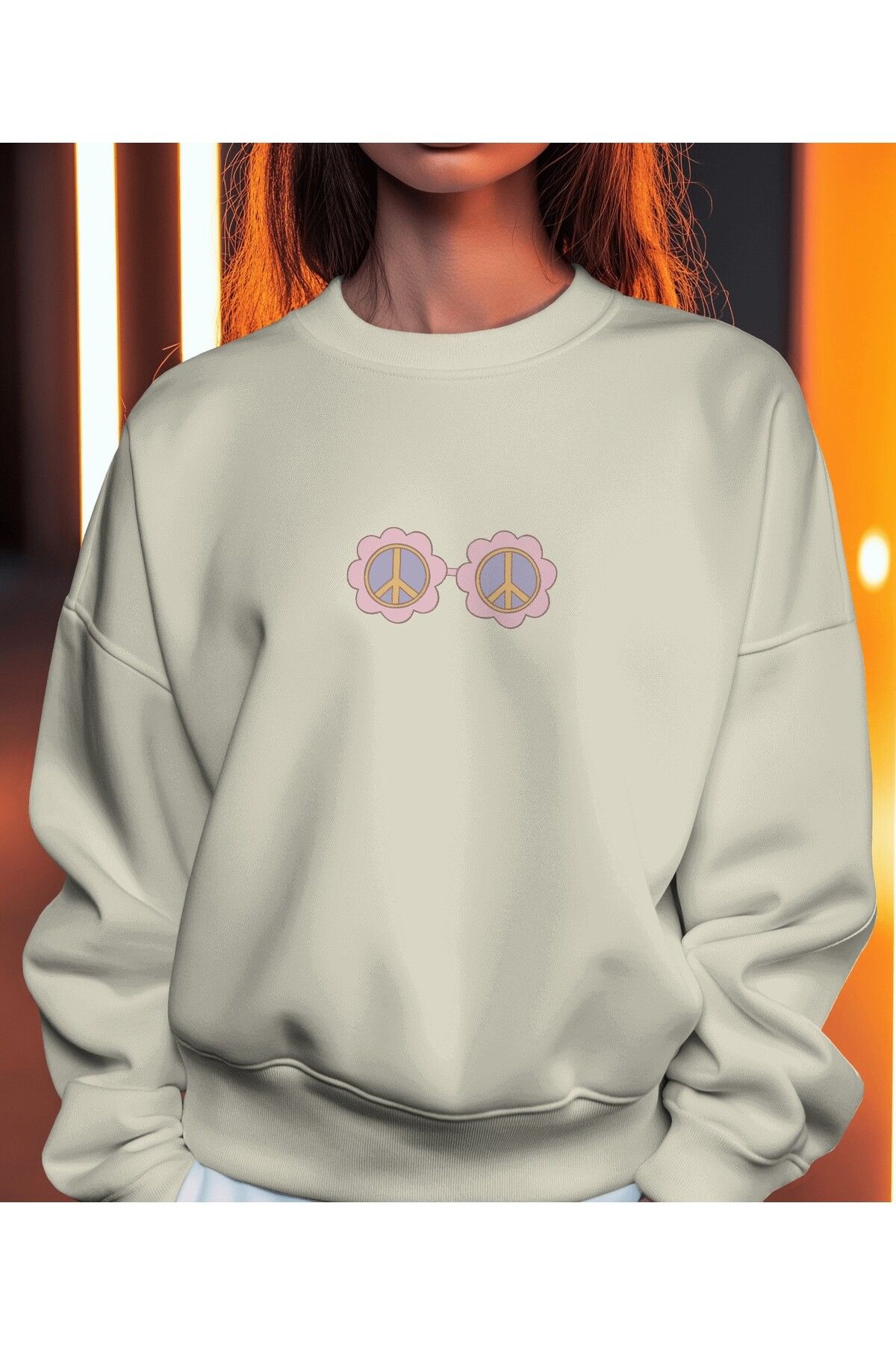 Glasses Sweatshirt  3iplik kalın Unisex