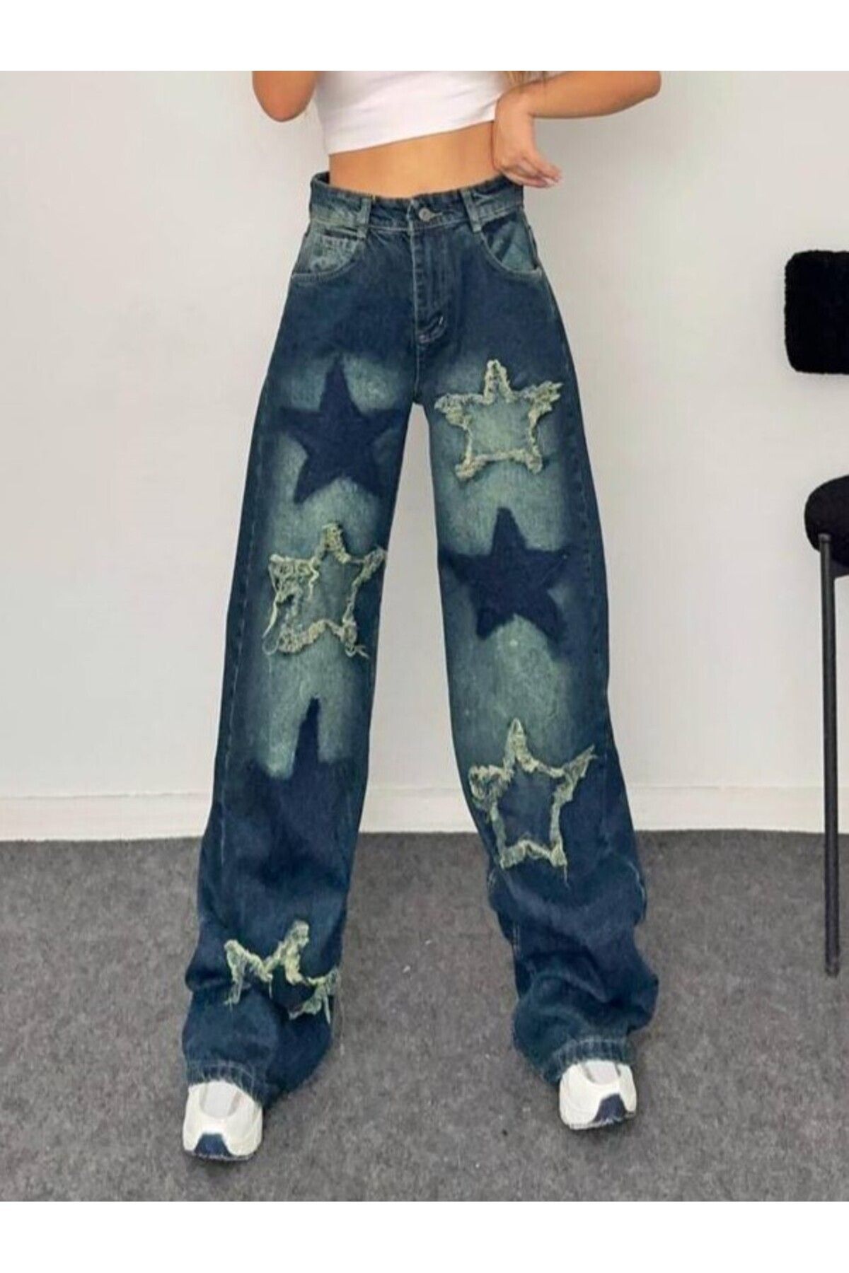 EDVESS Y2K BAGGY STAR JEANPOCKET PANTOLON