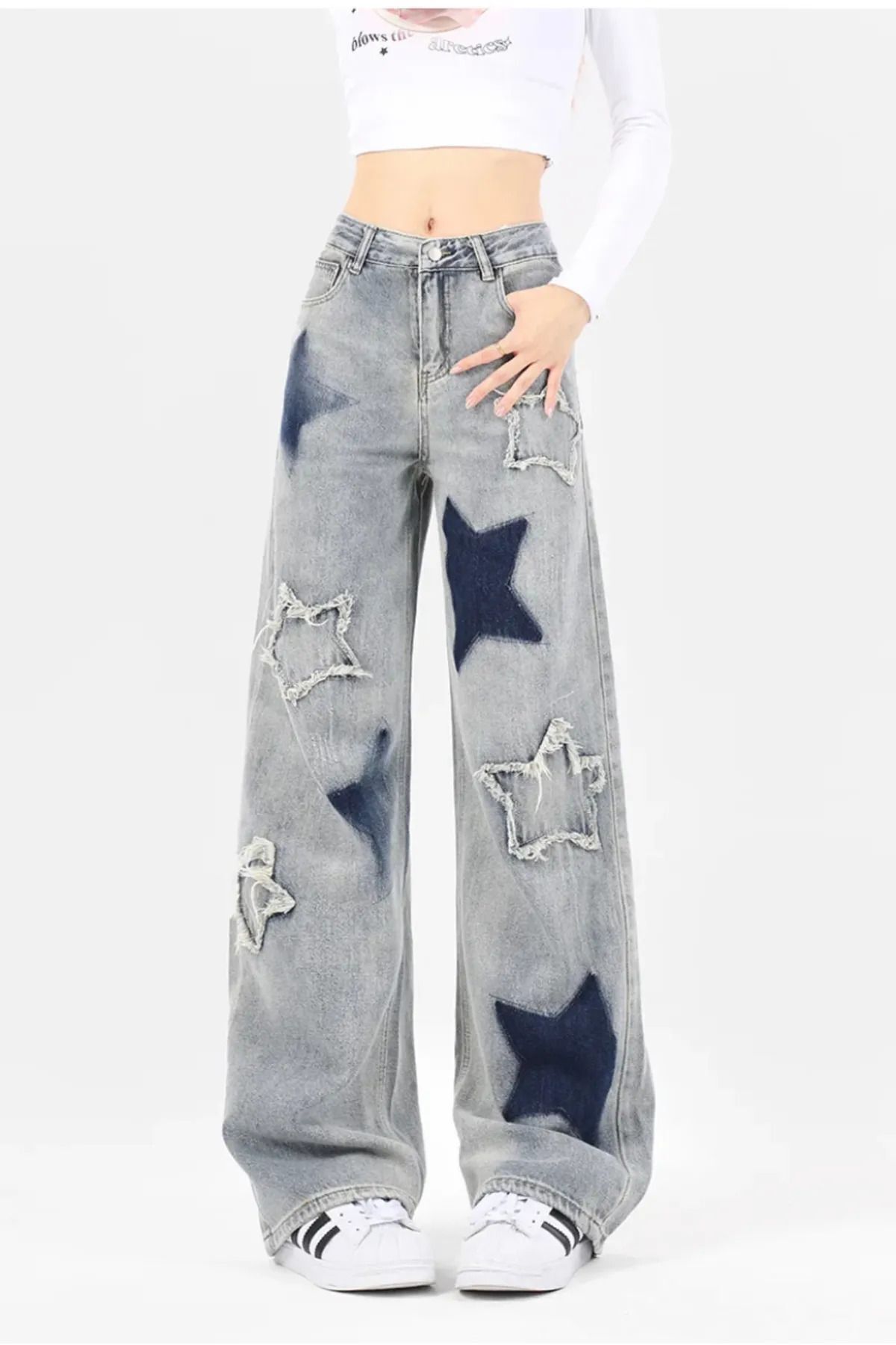 EDVESS Y2K BAGGY STAR JEANPANTOLON