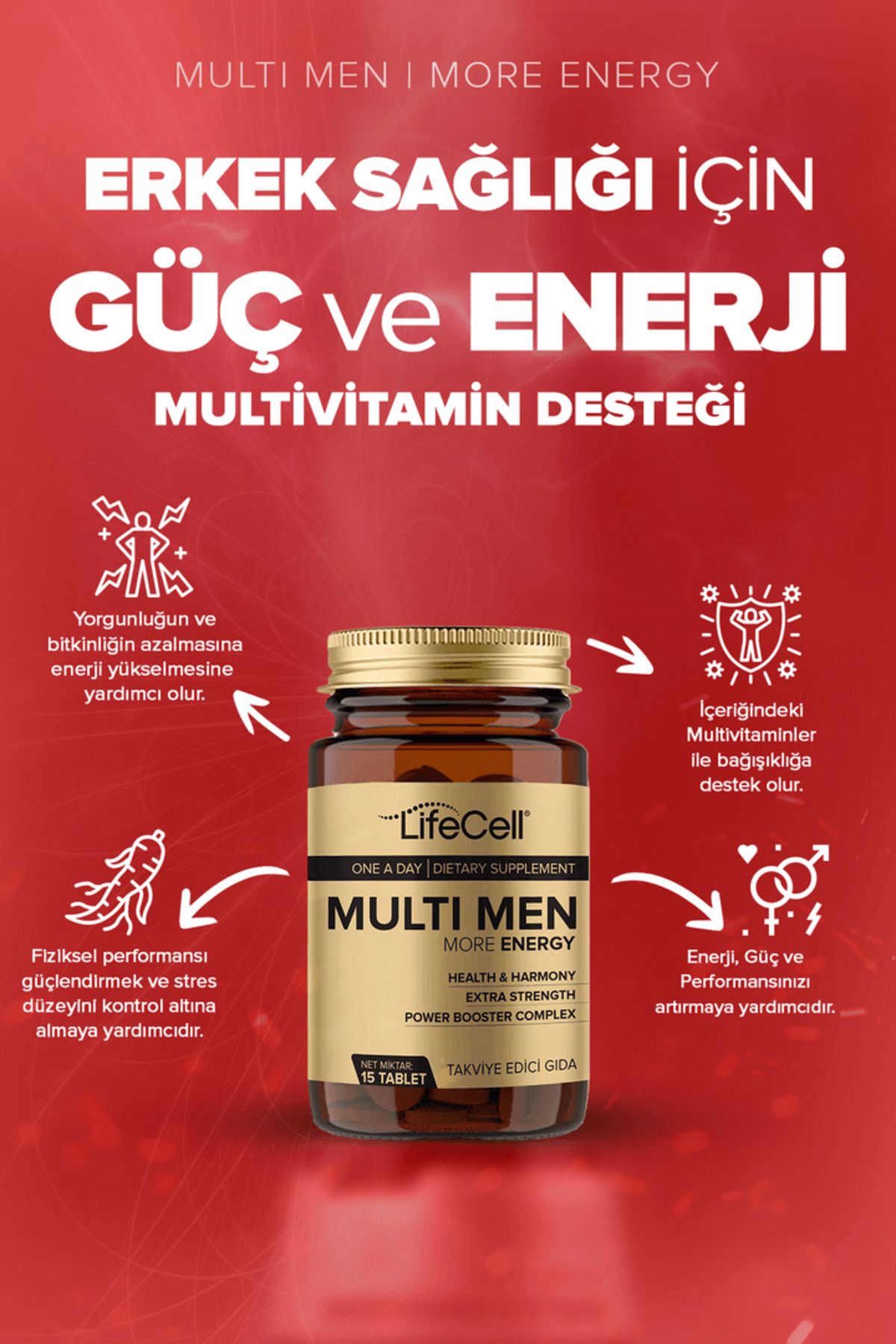 Multı Men Power Booster Complex | More Energy ( Erkeklere Özel Multivitamin Desteği )