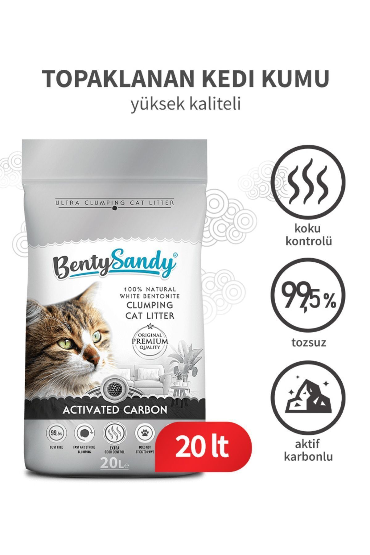 BentySandy Activated CarbonAktif Karbonlu Top...