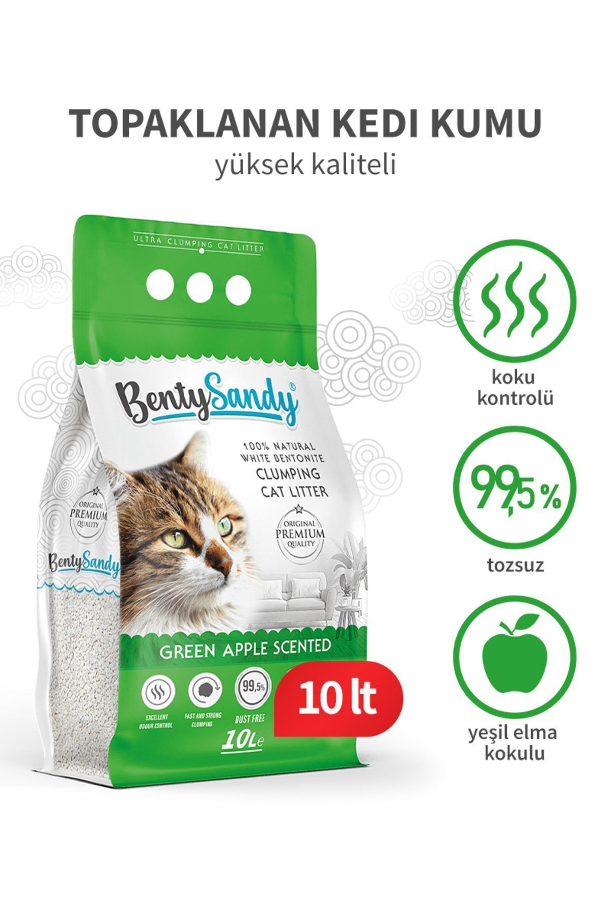 BentySandyGreen Apple YeşilElma Kokulu Topakl...