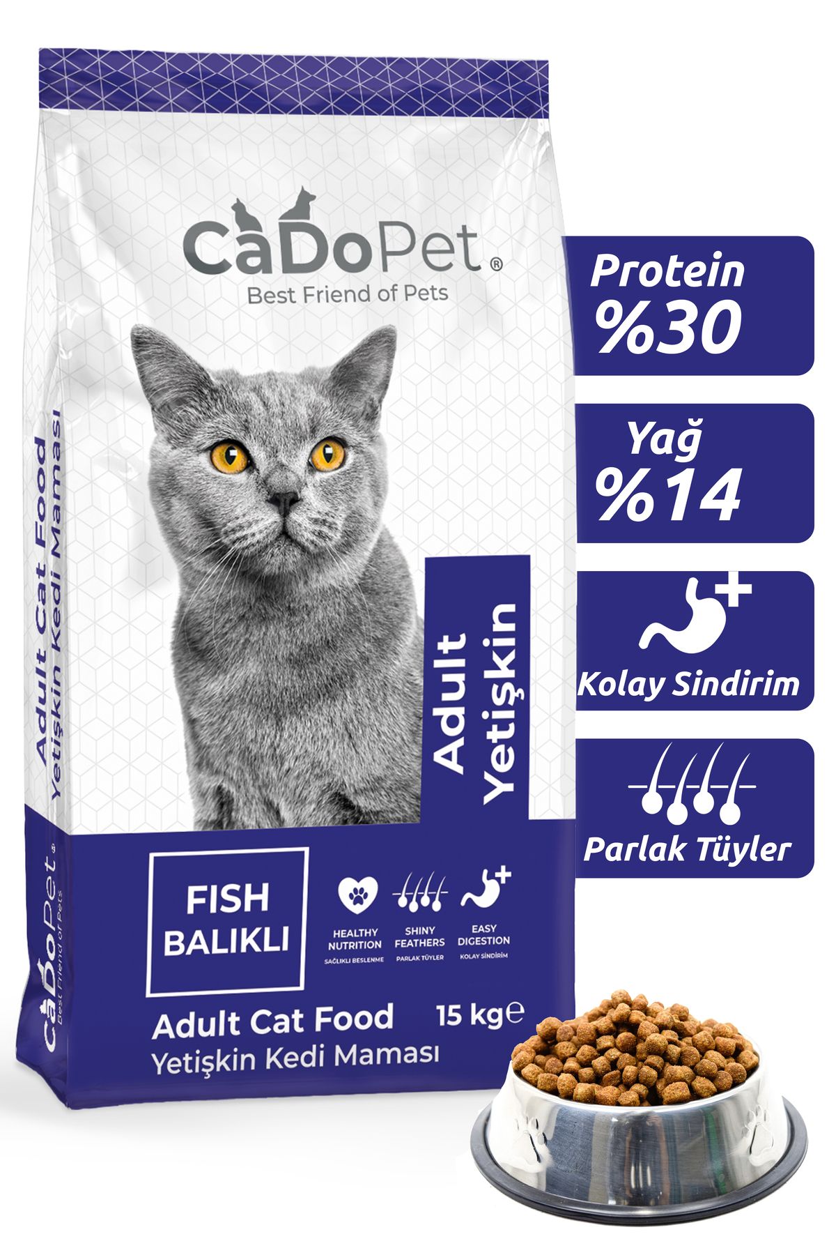 CaDoPet Kedi Maması Balıklı15 Kg Premium - Pr...