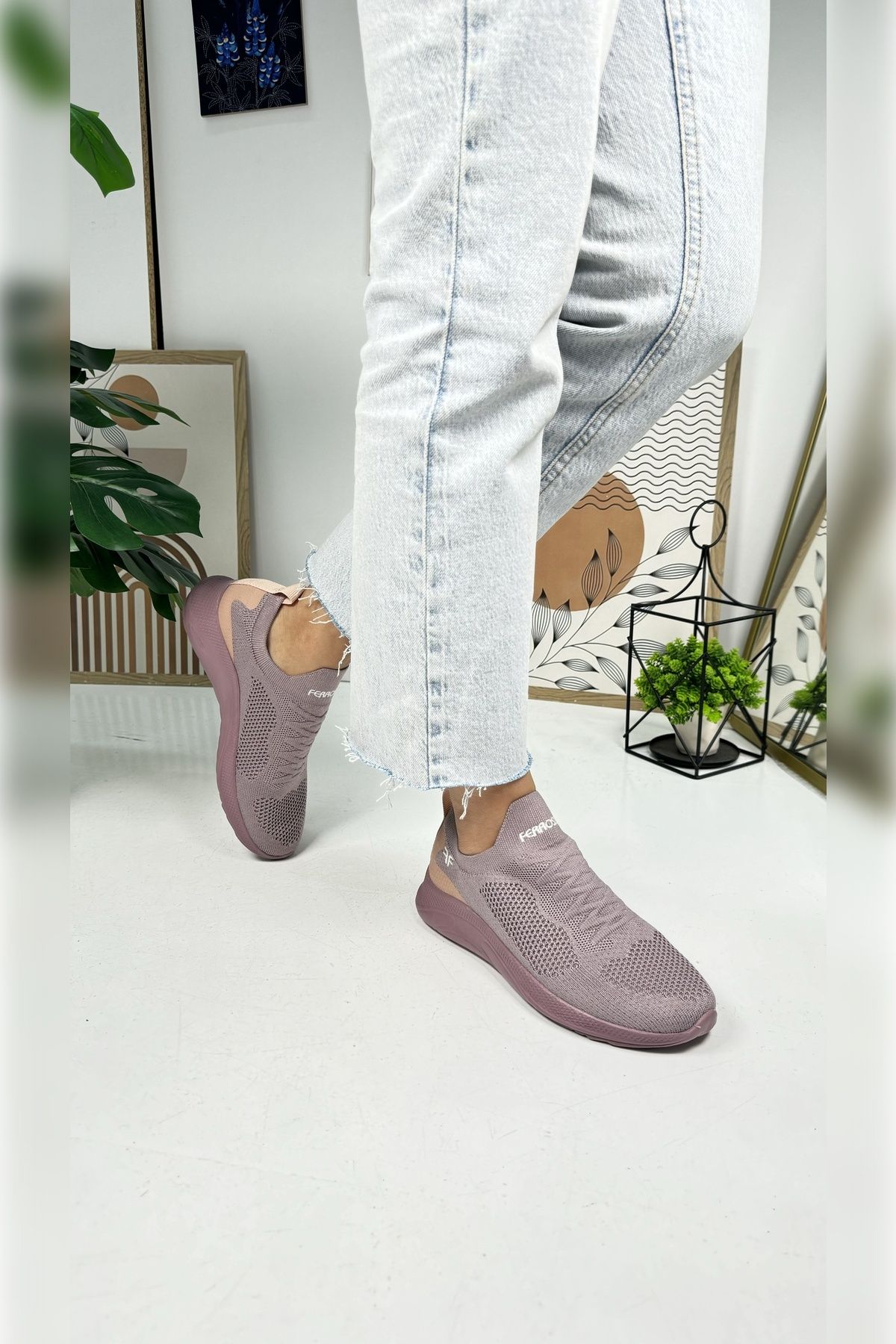 Allyup Günlük Unisex Sneaker Slip On Nefes Alabilen Hafif Yürüyüş Bağcıksız Esnek Spor Ayakkabı 041f