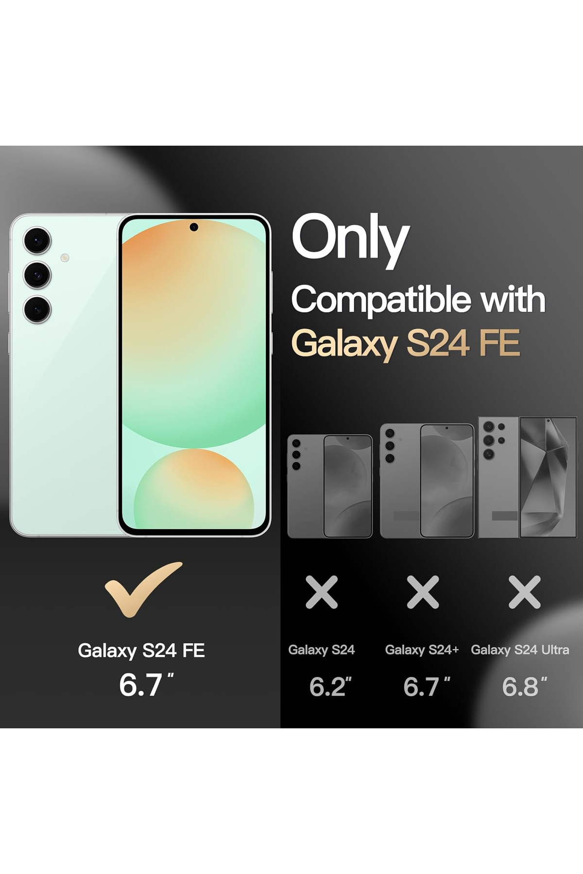 سامسونگ Galaxy S24 Fe Case Camera Magsafe بی سیم شارژ شفاف سخت