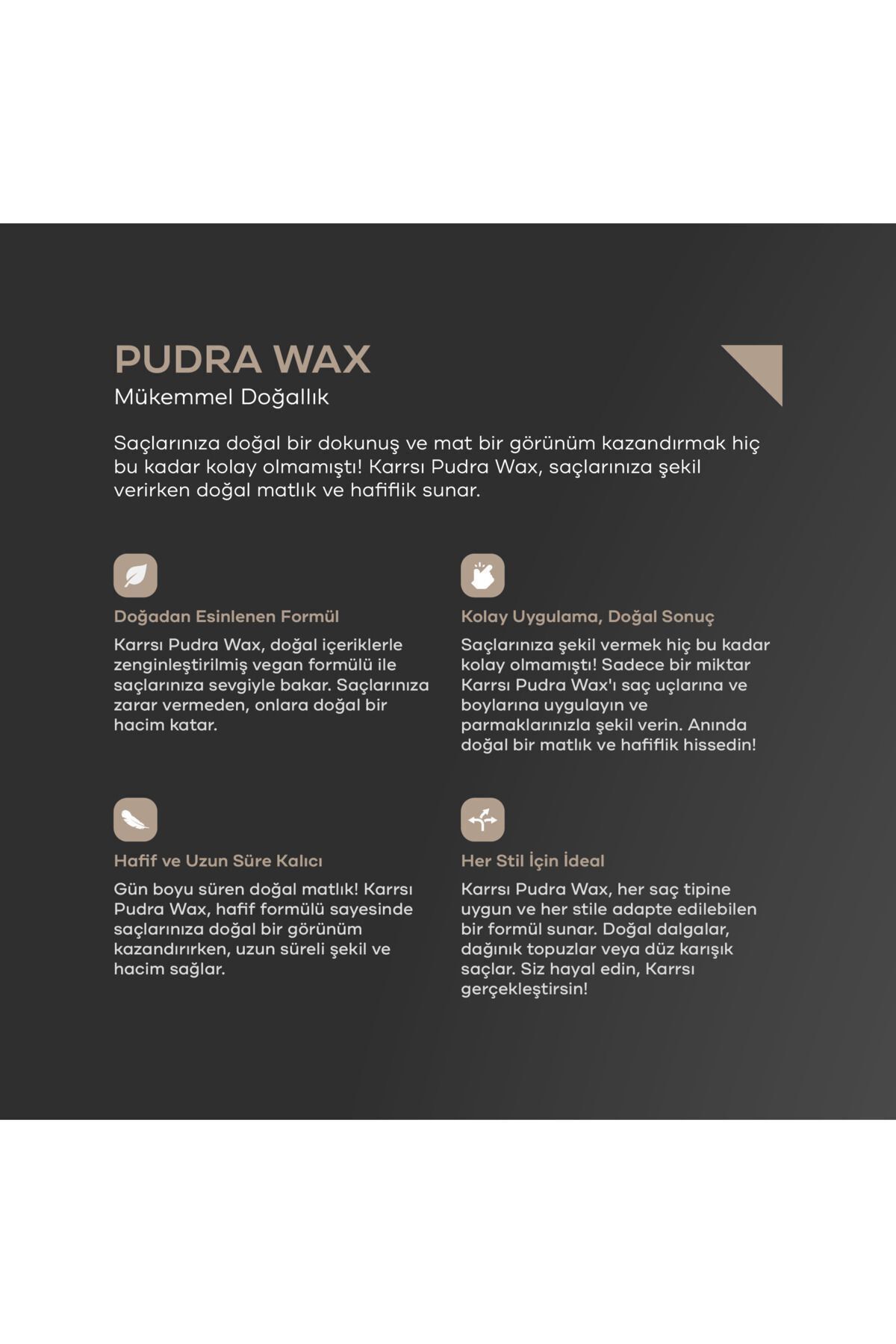 Saç Şekillendirici Toz - Pudra Wax 30 ml - Doğal Ve Güçlü Tutuş - Püskürtmeli Ambalajda