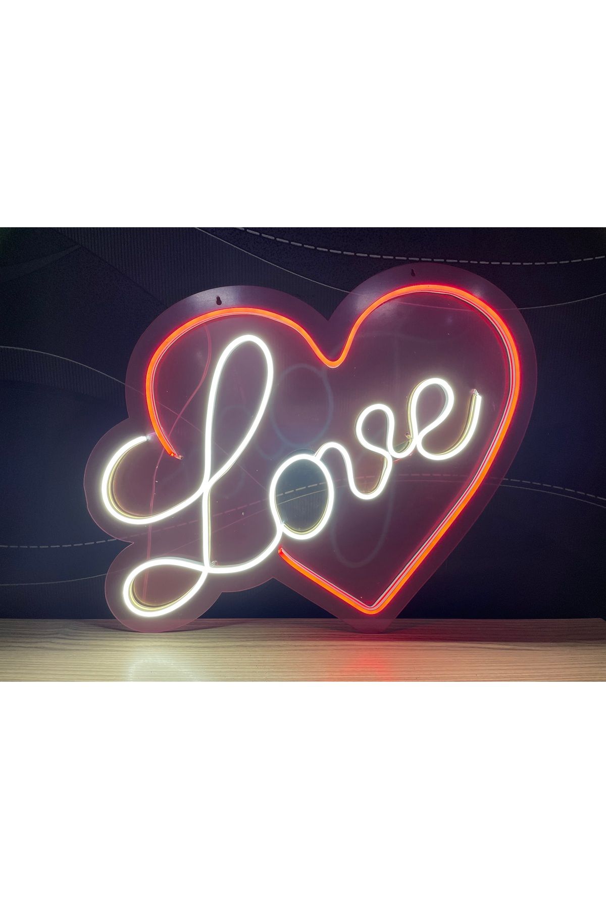 Neon Led Duvar Dekoratif Aydınlatma -love (2), 50x30cm-