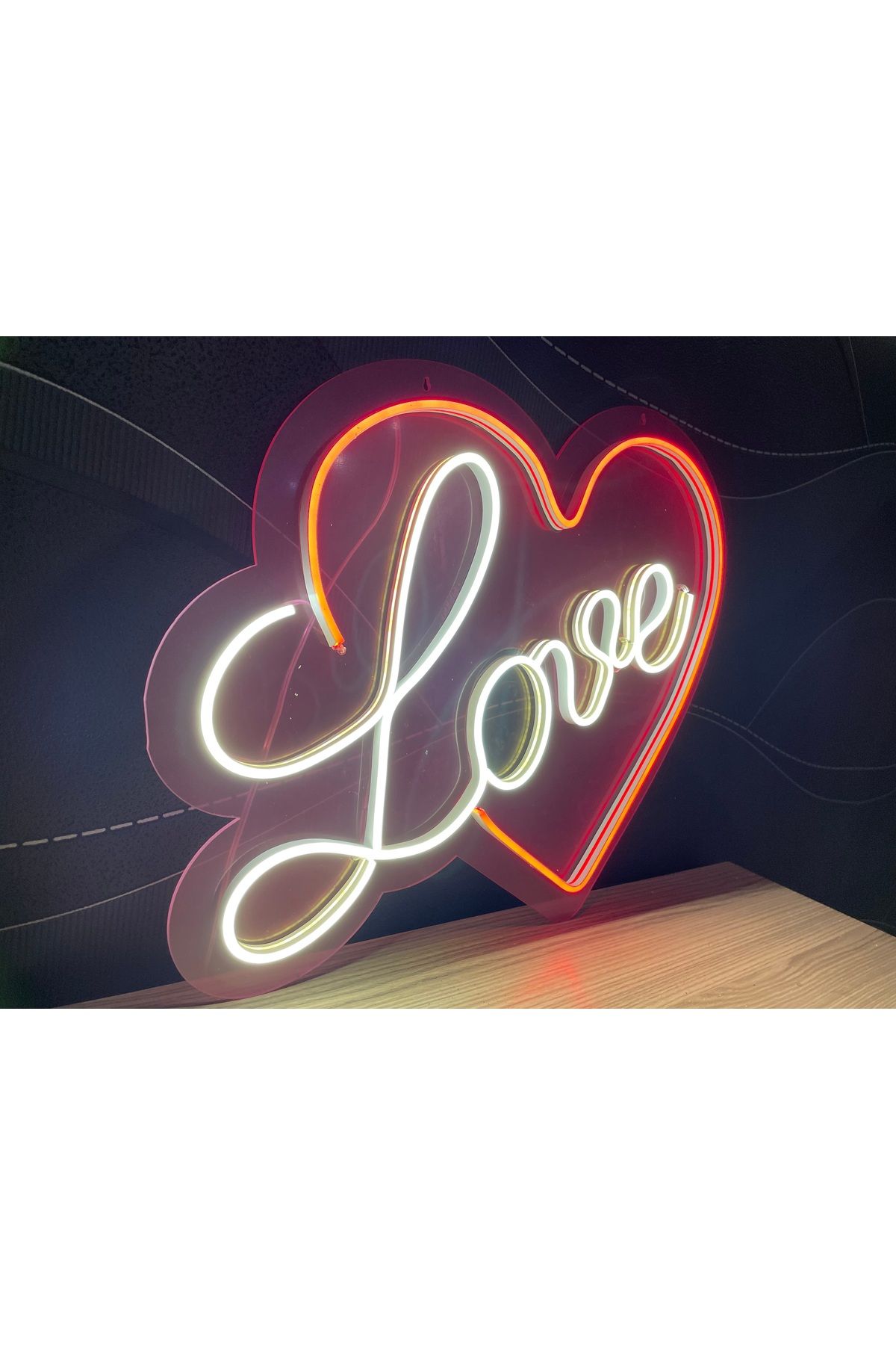 Neon Led Duvar Dekoratif Aydınlatma -love (2), 50x30cm-