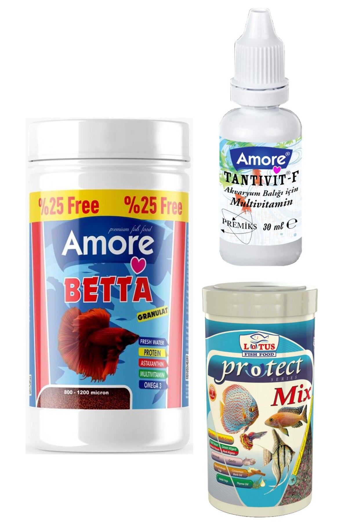 AMORE Beta Balığı Yemi 125ml,Lotus Protect Mi...