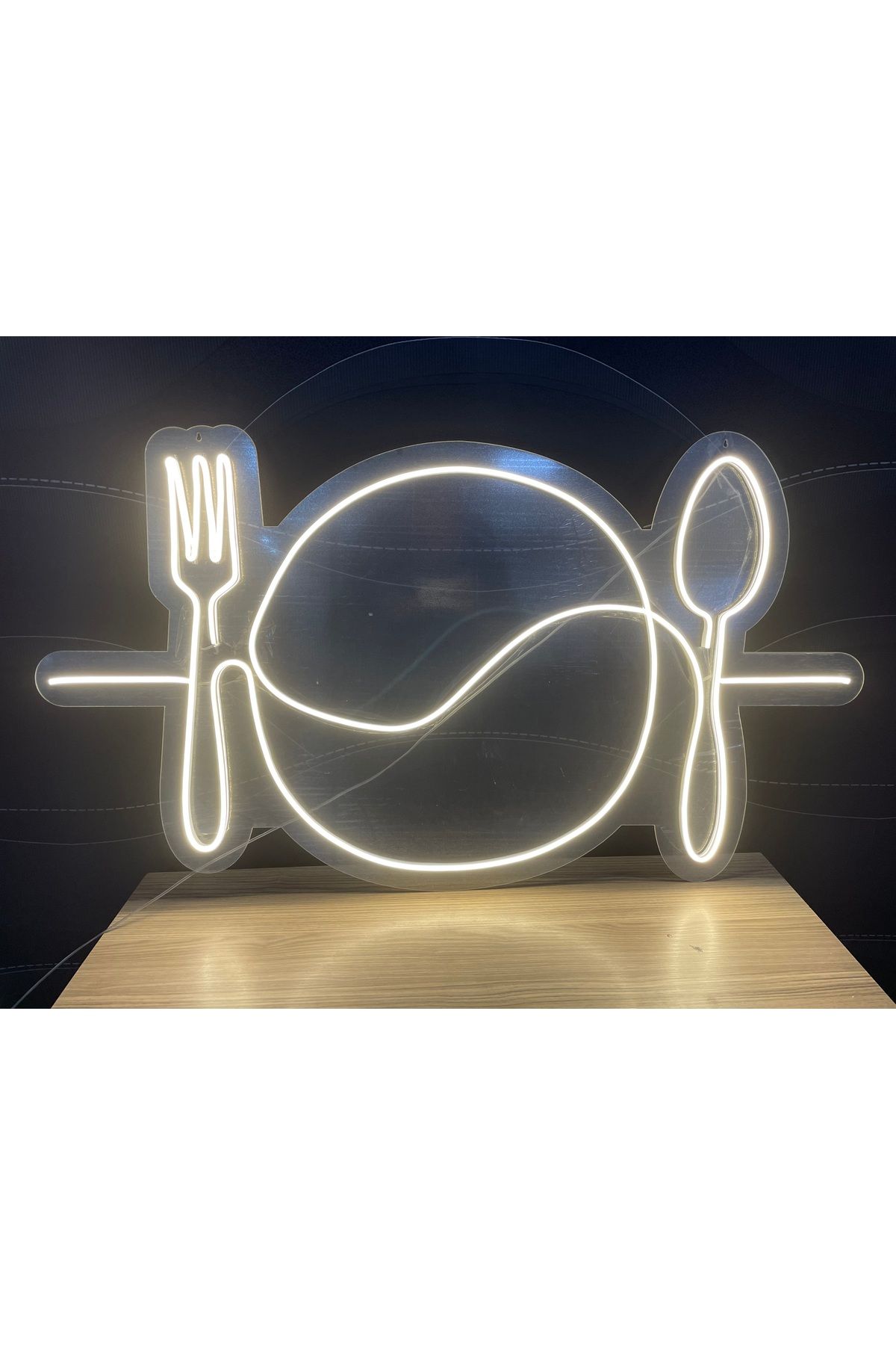 Neon LED Duvar Dekoratif Aydınlatma -Restoran, Yemek, 100x50cm-