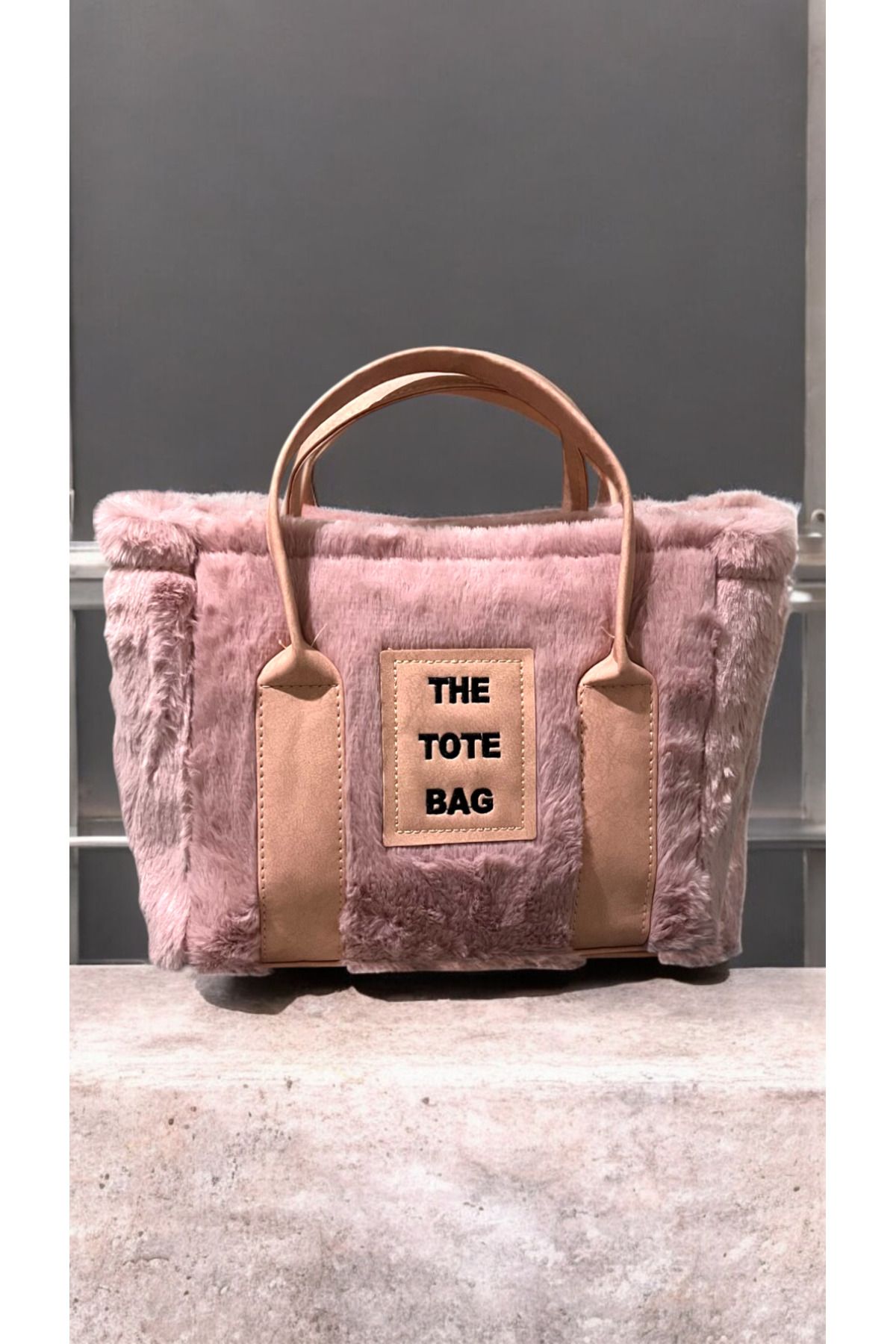 AngelBags Kadın Toz Pembe TheTote Bag Yazılı...