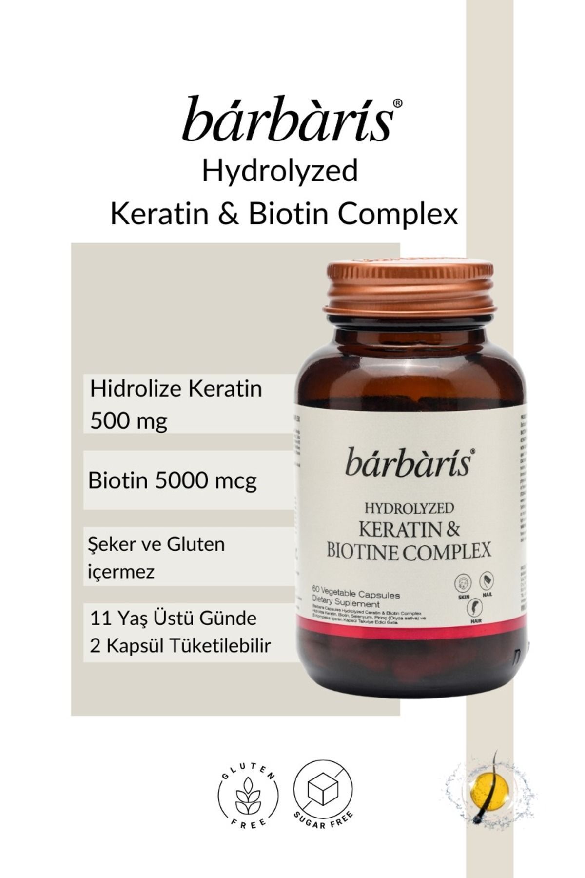 BARBARİS KERATİN BİOTİN COMPLEX 60 CAPSULES