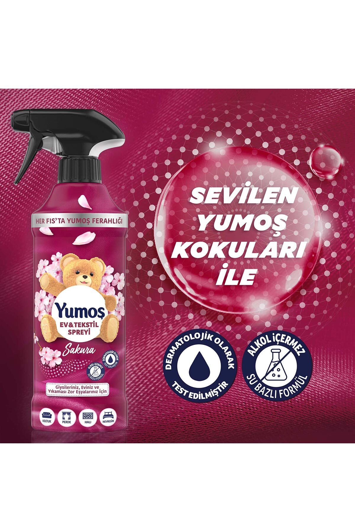 Ev Ve Tekstil Spreyi Sakura 450 ml X2 Sıvı Yumuşatıcı Sakura 1440 ml X2