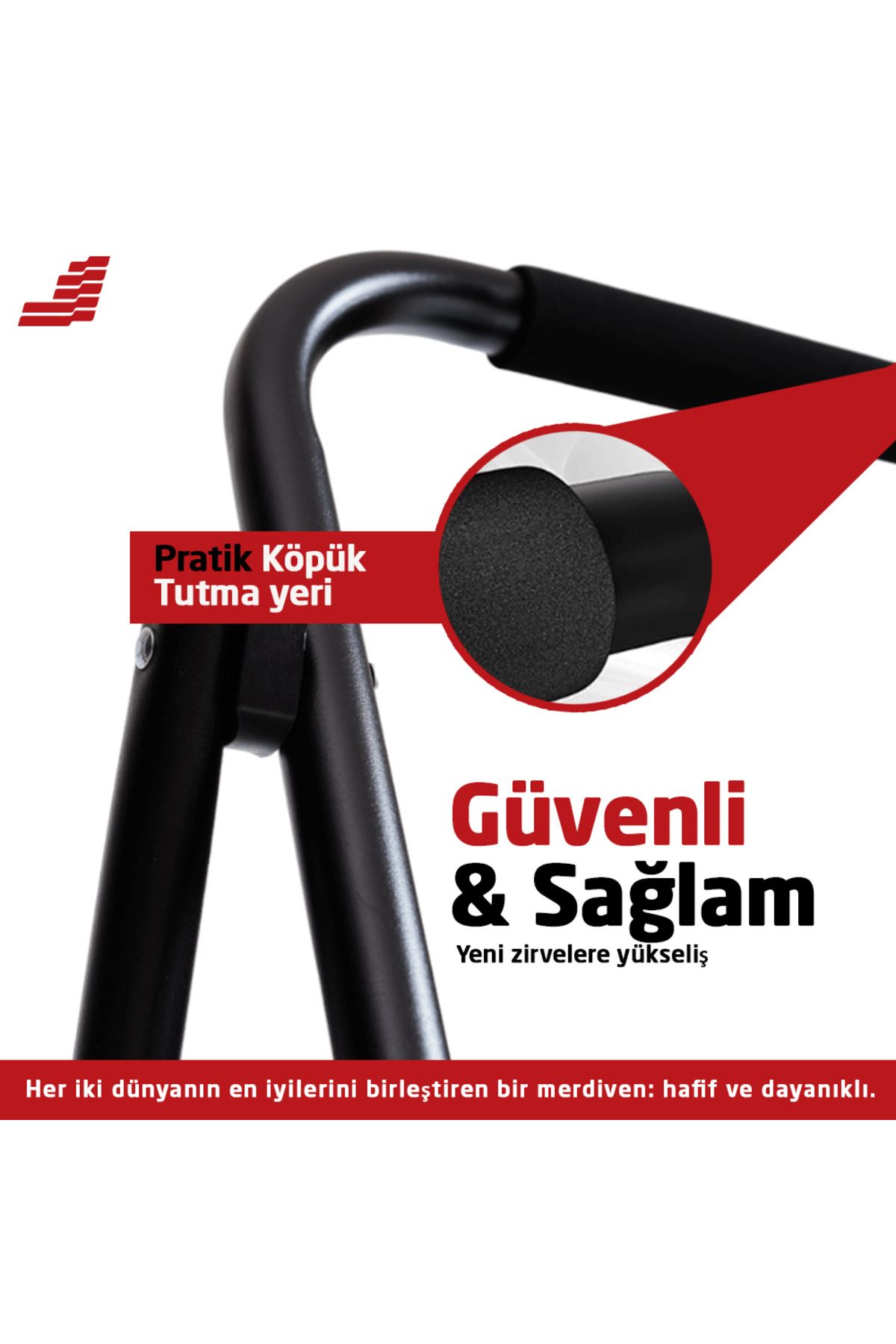 S - 3 Basamaklı Merdiven - Standart - Siyah