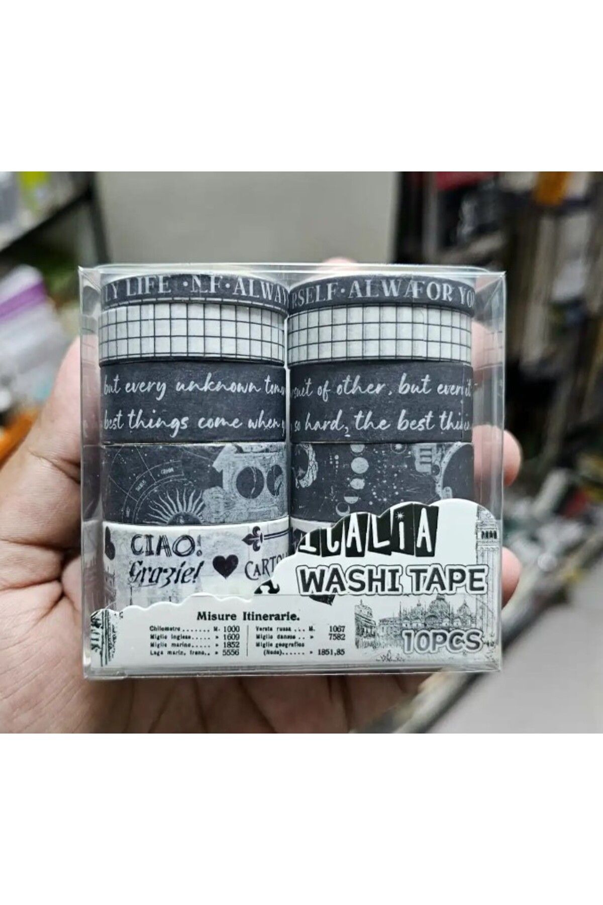 Limmy Vintage Washi Tape BantSiyah Beyaz Yapı...