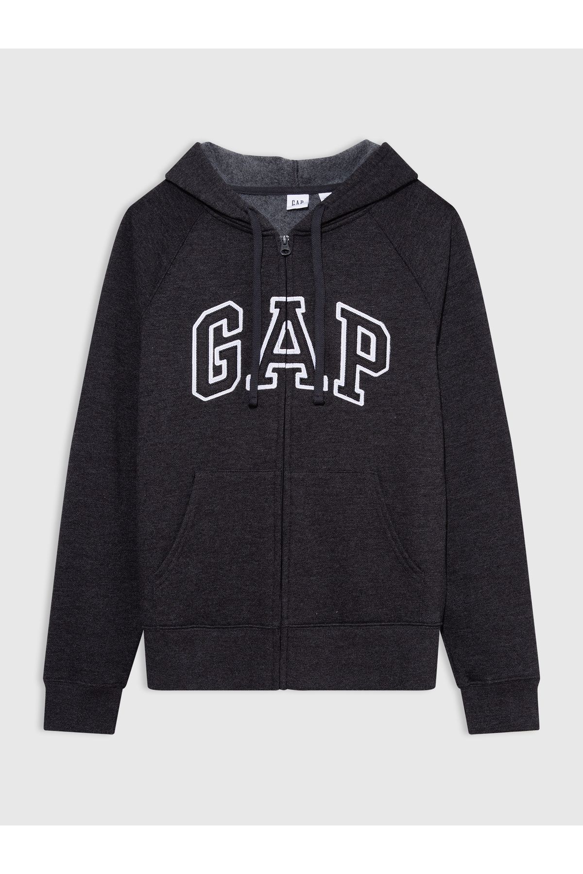 Kadın Koyu Gri Gap Logo Fleece Fermuarlı Sweatshirt