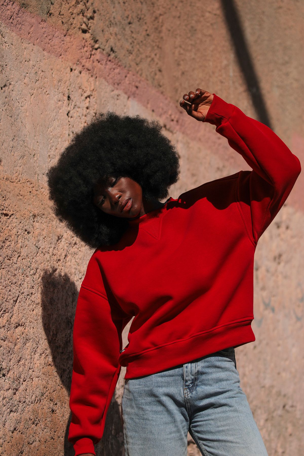 Bonita Rosso Oversize Yarım Crop Sweatshirt