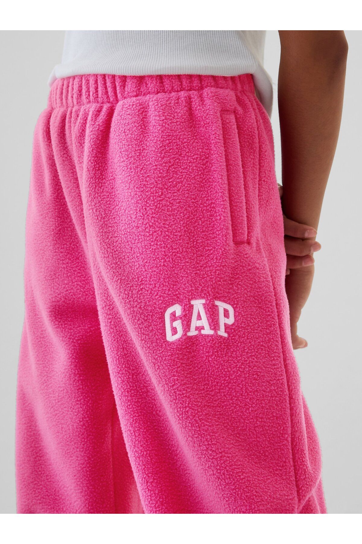 Kız Çocuk Pembe Gap Logo Polar Fleece Jogger Eşofman Altı