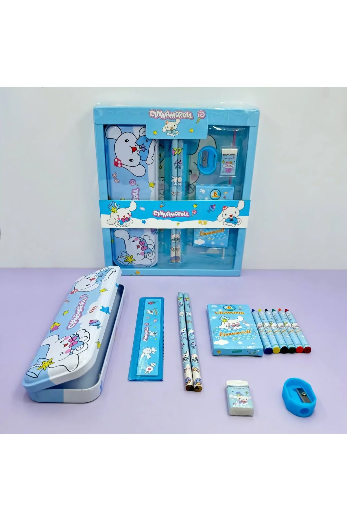 Sanrio Kuromi My Melody Cinnamoroll Kırtasiye Seti 12 Parça Cinnamoroll Kırtasiye Seti