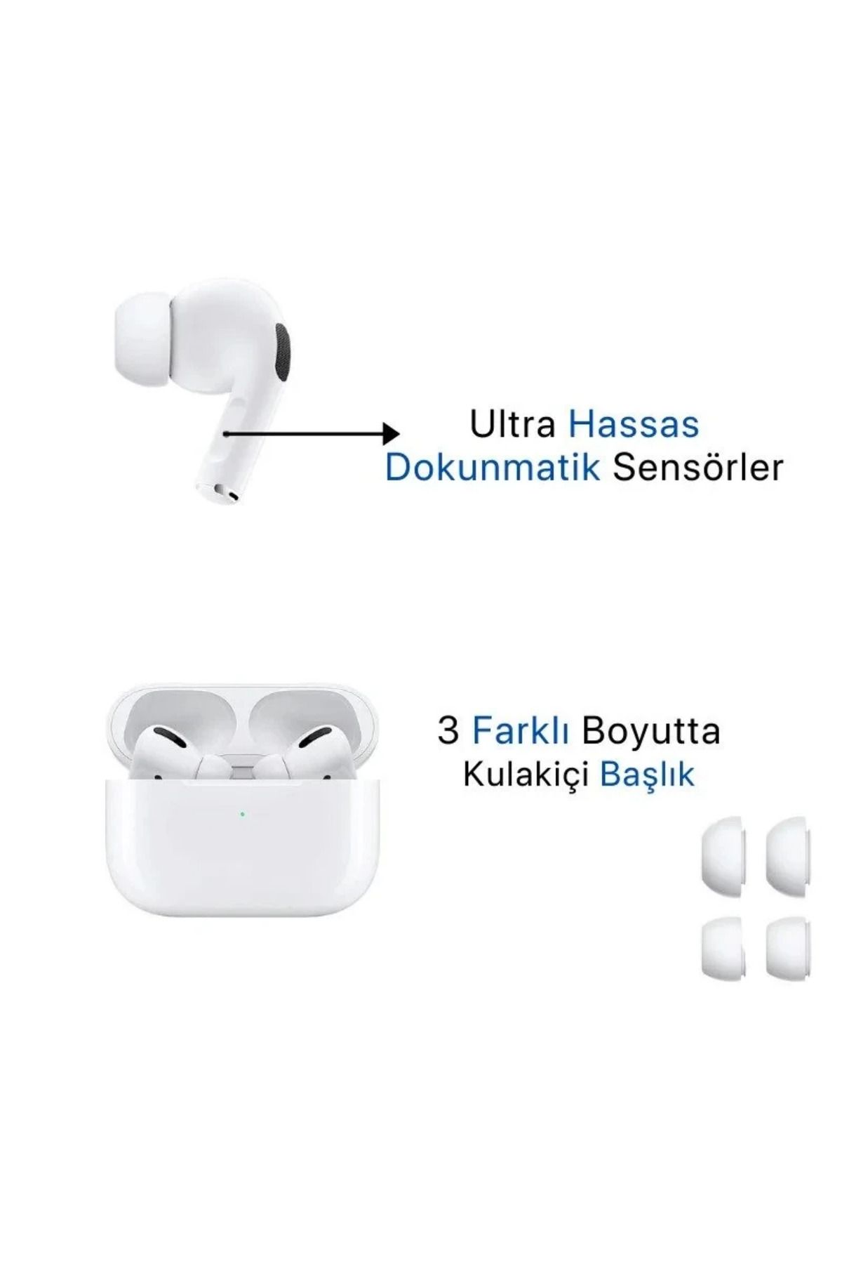 i.Phone Pro2 Air.pods Bluetooth Uyumlu Kulaklık 2.nesil Gürültü Engelleyici Kablosuz Magsafe TwoSize